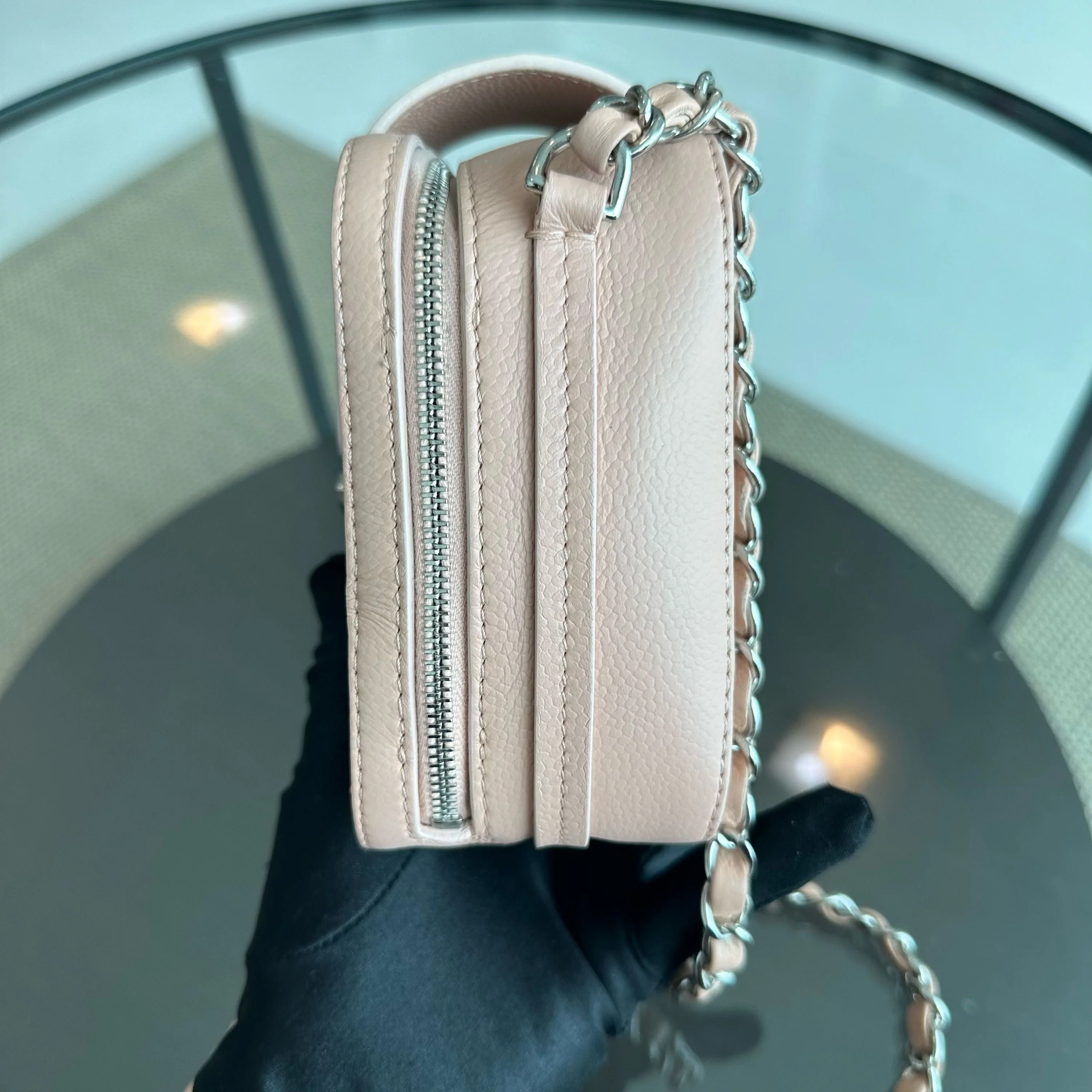 Chanel Box Camera Quilted Goatskin Beige SHW No 24 - Best Luxury Designers