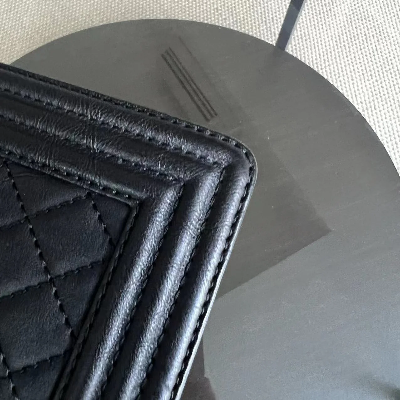 Chanel Boy Old Medium 25CM Paris-Dallas Metal Edge Grained Calfskin Black Silver Hardware Series 19 - Best Luxury Designers