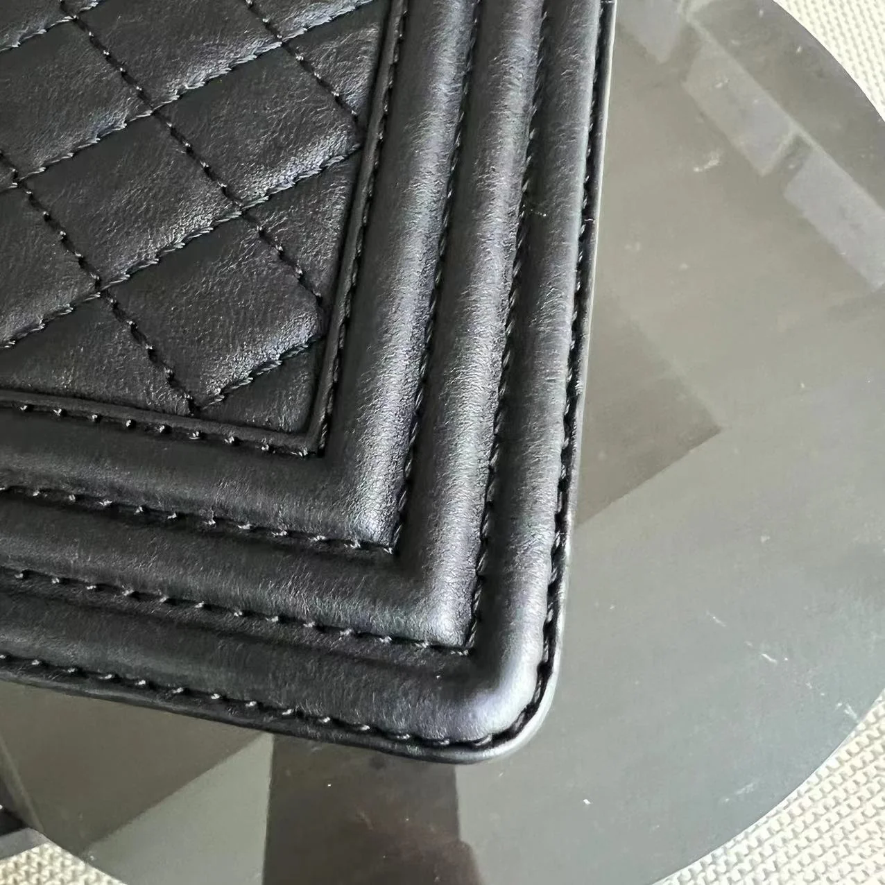 Chanel Boy Old Medium 25CM Paris-Dallas Metal Edge Grained Calfskin Black Silver Hardware Series 19 - Best Luxury Designers