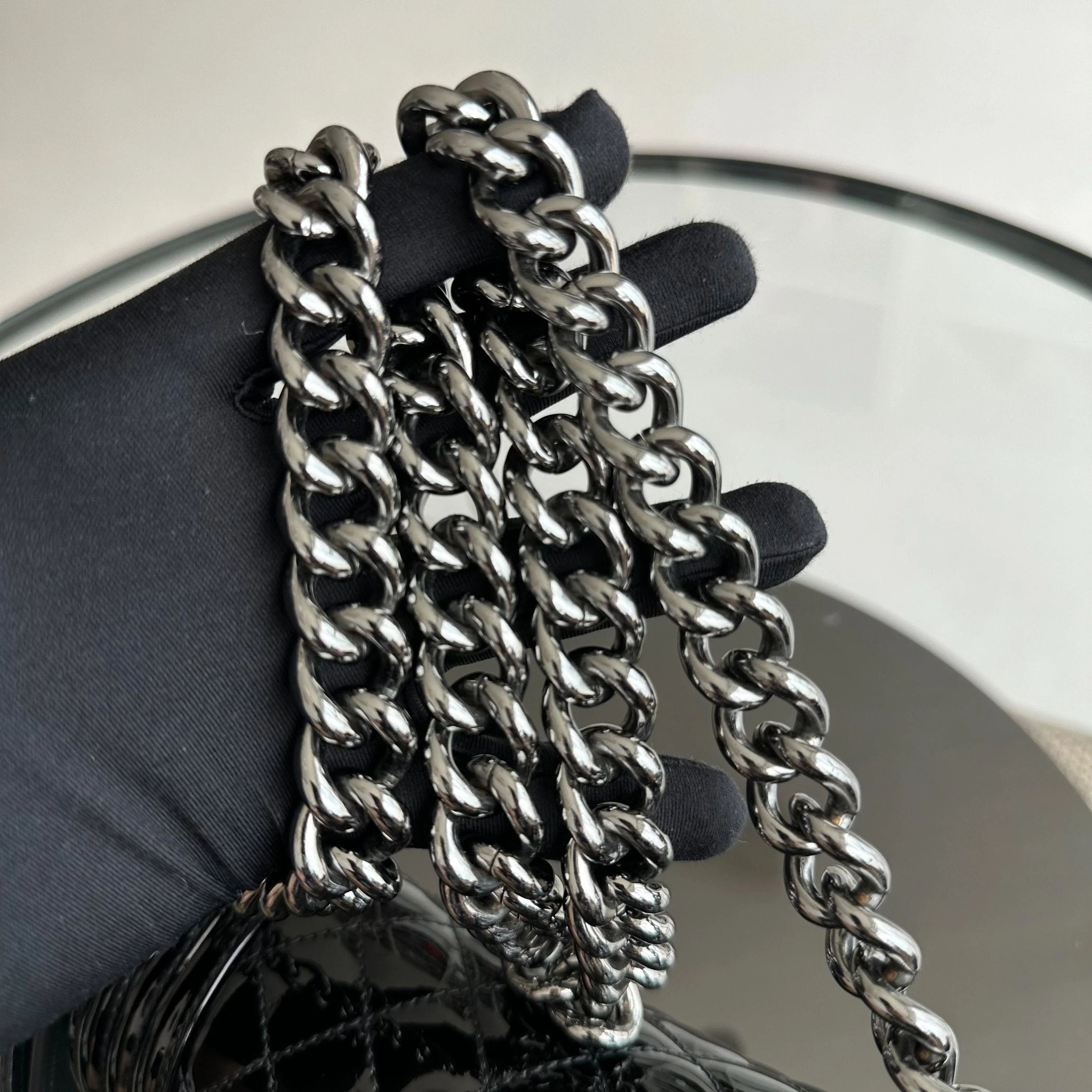 Chanel Boy Small 20CM Quilted Patent Leather Leboy Black SHW No 19 - Best Luxury Designers