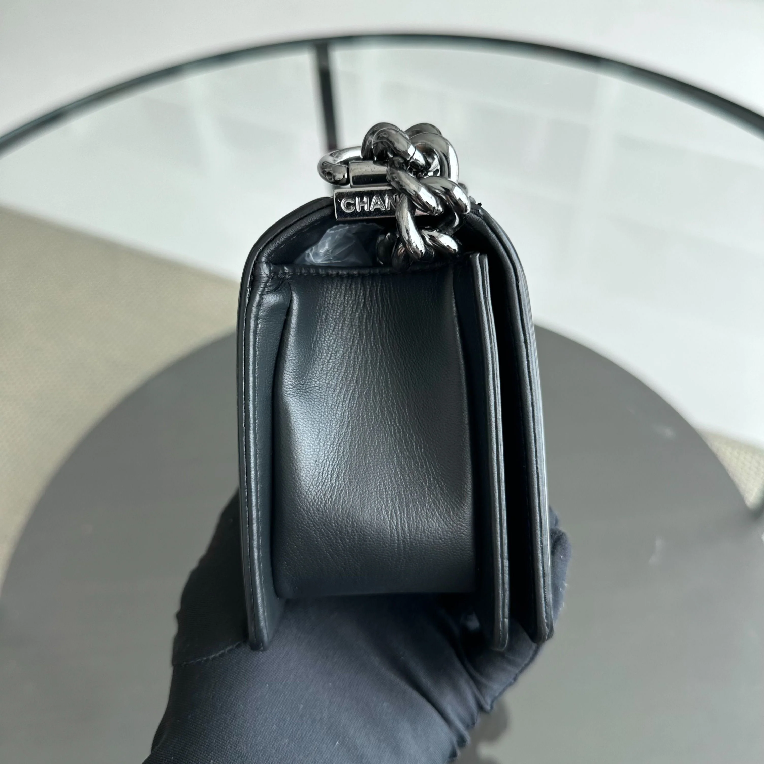 Chanel Boy Small 20CM Quilted Patent Leather Leboy Black SHW No 19 - Best Luxury Designers