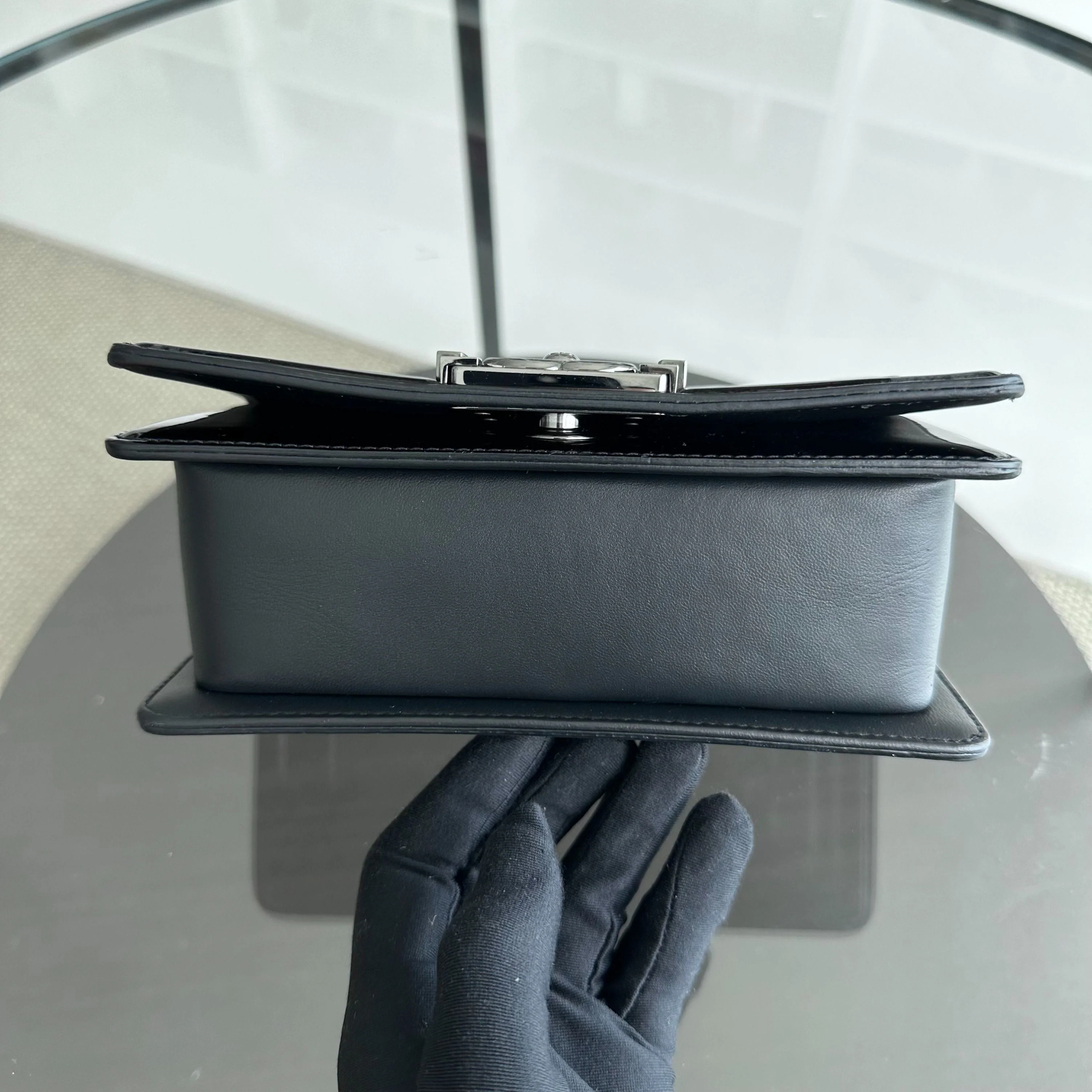 Chanel Boy Small 20CM Quilted Patent Leather Leboy Black SHW No 19 - Best Luxury Designers