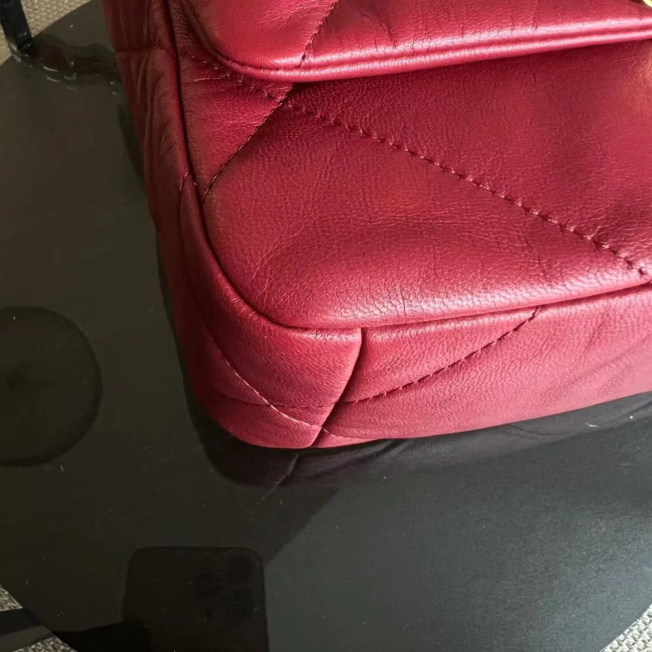 Chanel C19 Goatskin Small 19 Quilted Goatskin Burgundy Dark Red GHW No 30 - Best Luxury Designers