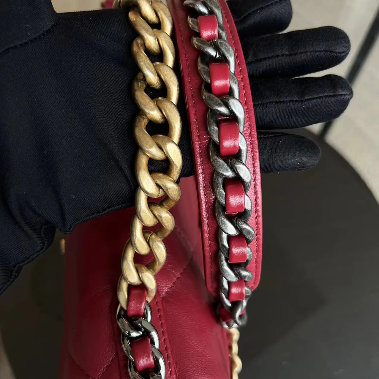 Chanel C19 Goatskin Small 19 Quilted Goatskin Burgundy Dark Red GHW No 30 - Best Luxury Designers