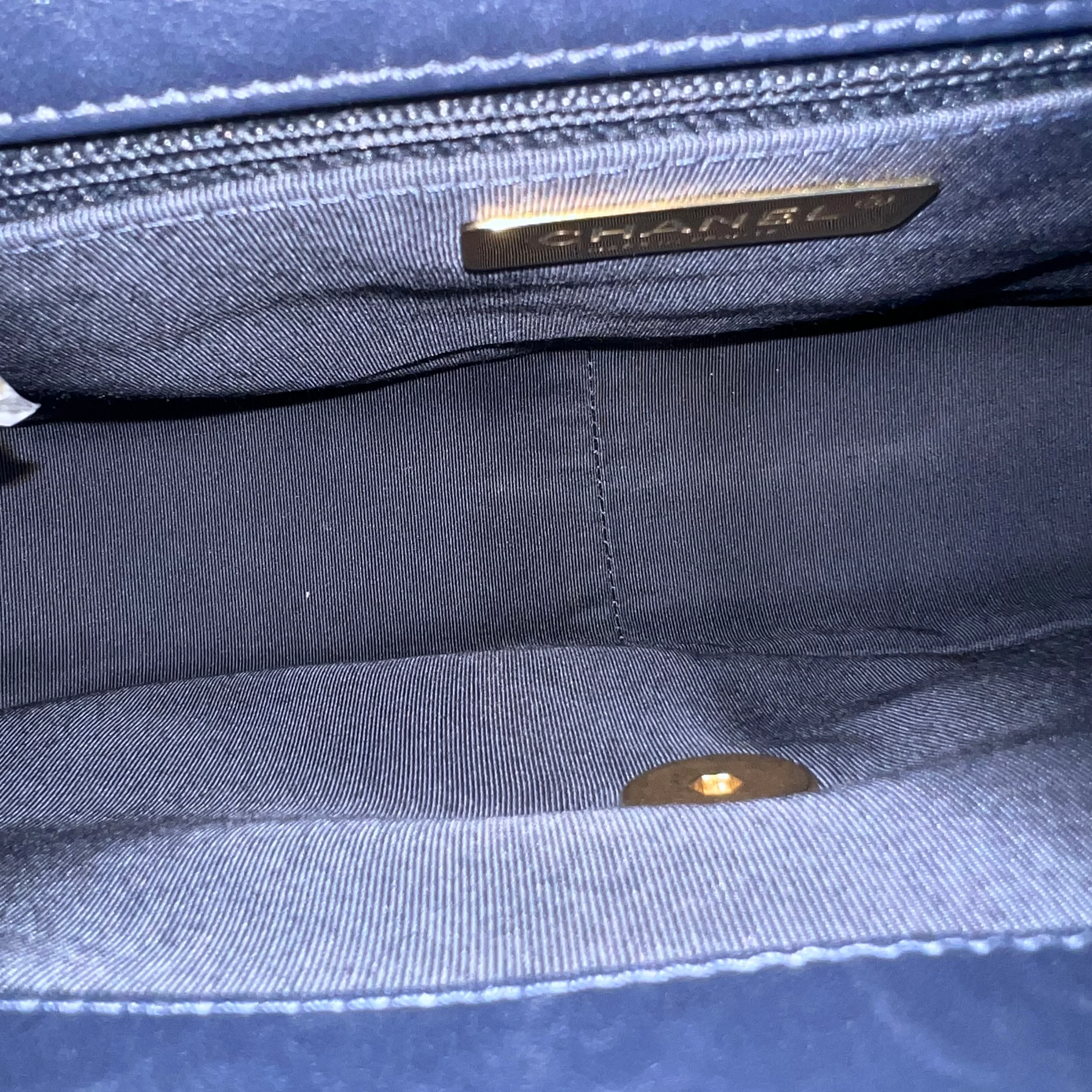 Chanel C19 Medium 19 Bag Quilted Goatskin Midnight Dark Blue Two-Tone Golden Hardware Series 30 - Best Luxury Designers