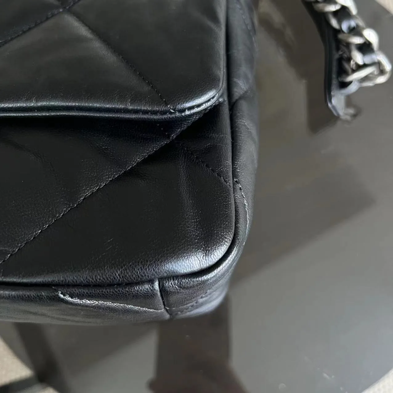 Chanel C19 Small 19 Bag Quilted Goatskin Black Two-Tone Hardware Series 30 - Best Luxury Designers