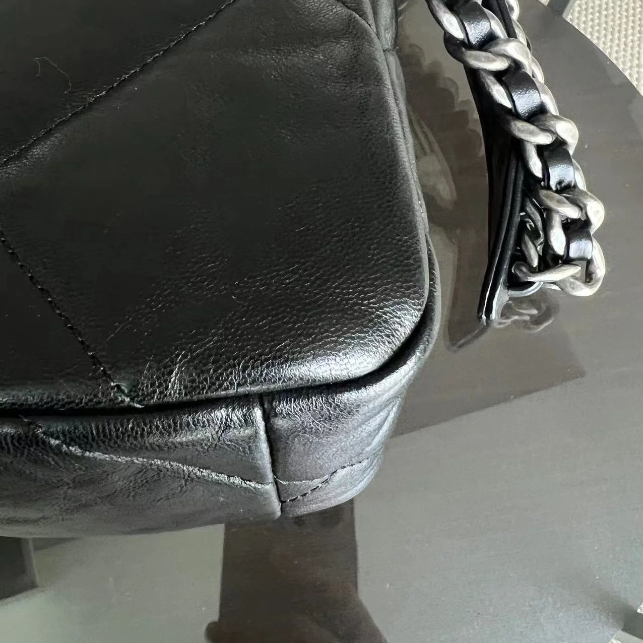 Chanel C19 Small 19 Bag Quilted Goatskin Black Two-Tone Hardware Series 30 - Best Luxury Designers