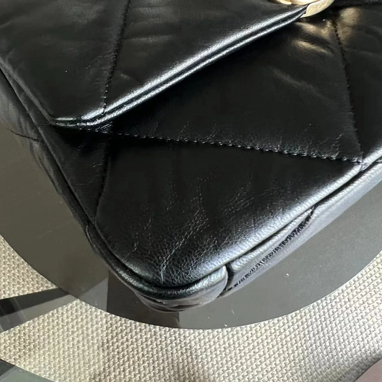 Chanel C19 Small 19 Bag Quilted Goatskin Black Two-Tone Hardware Series 30 - Best Luxury Designers