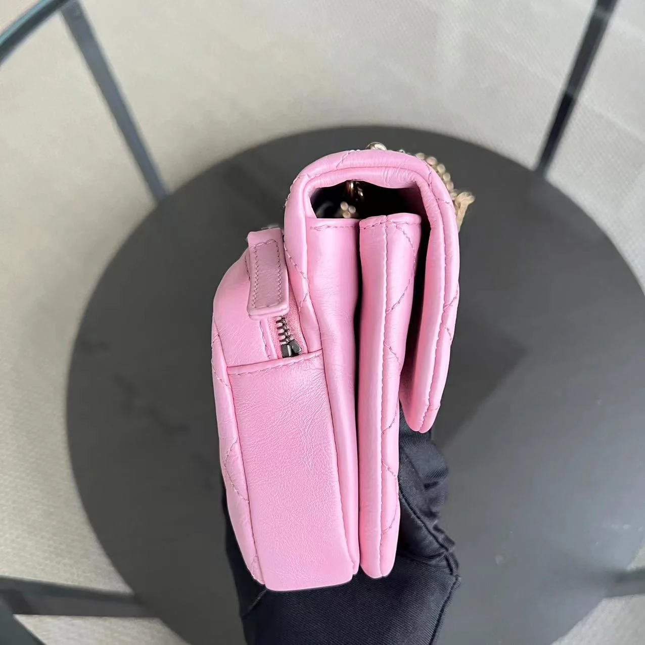 Chanel Calfskin CC Seasonal Flap Zipped Single Flap Quilted Pink Golden Hardware Series 18 - Best Luxury Designers