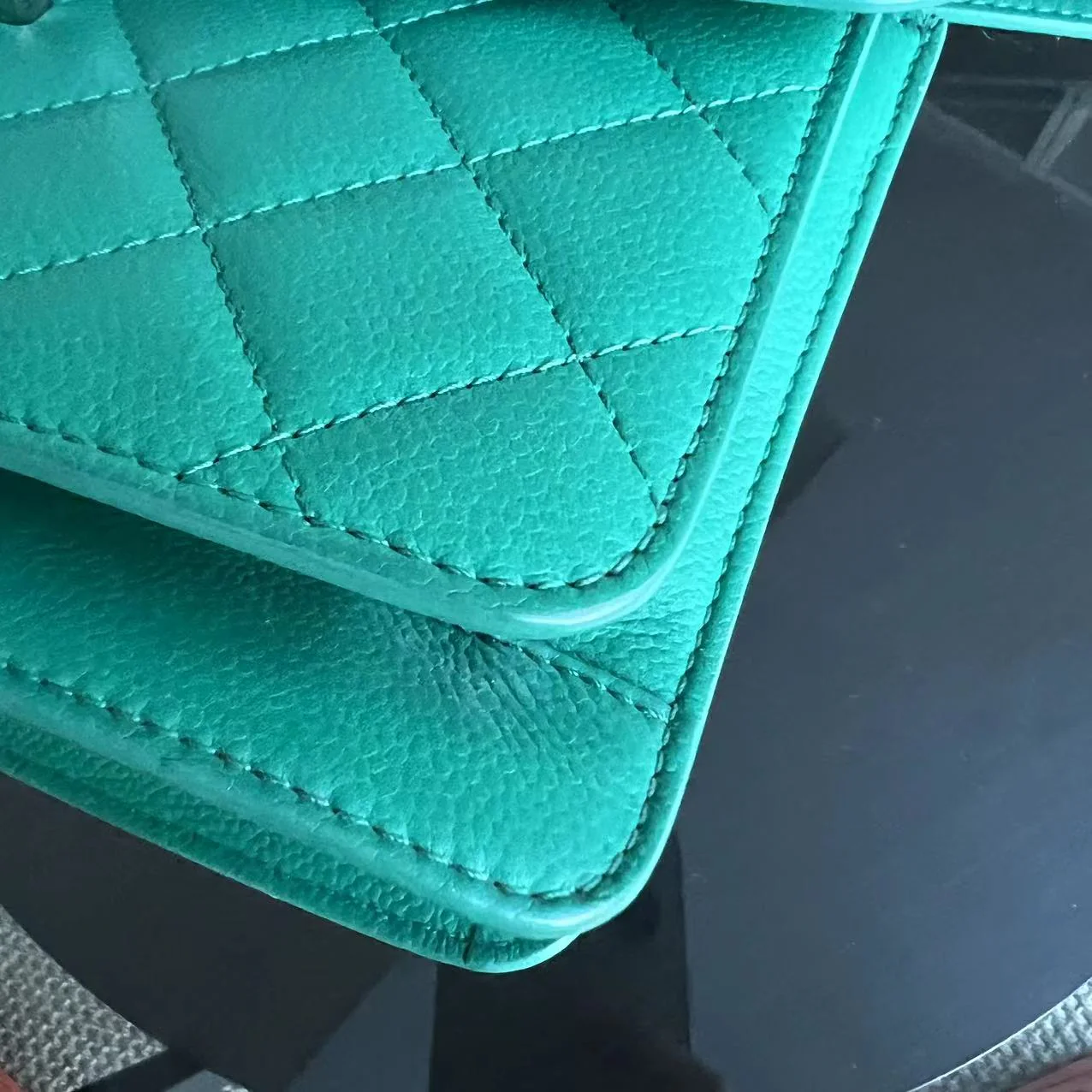 Chanel Caviar 25CM 2017 Urban Handle Quilted Grained Calfskin Green Blue Silver Hardware Series 23 - Best Luxury Designers