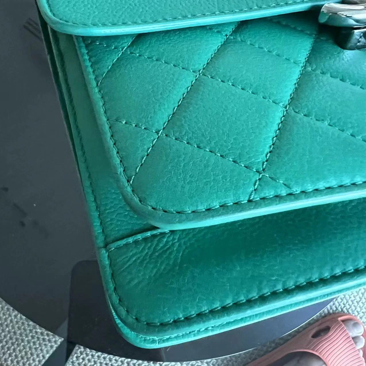 Chanel Caviar 25CM 2017 Urban Handle Quilted Grained Calfskin Green Blue Silver Hardware Series 23 - Best Luxury Designers