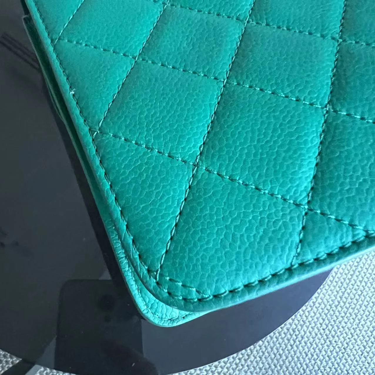 Chanel Caviar 25CM 2017 Urban Handle Quilted Grained Calfskin Green Blue Silver Hardware Series 23 - Best Luxury Designers