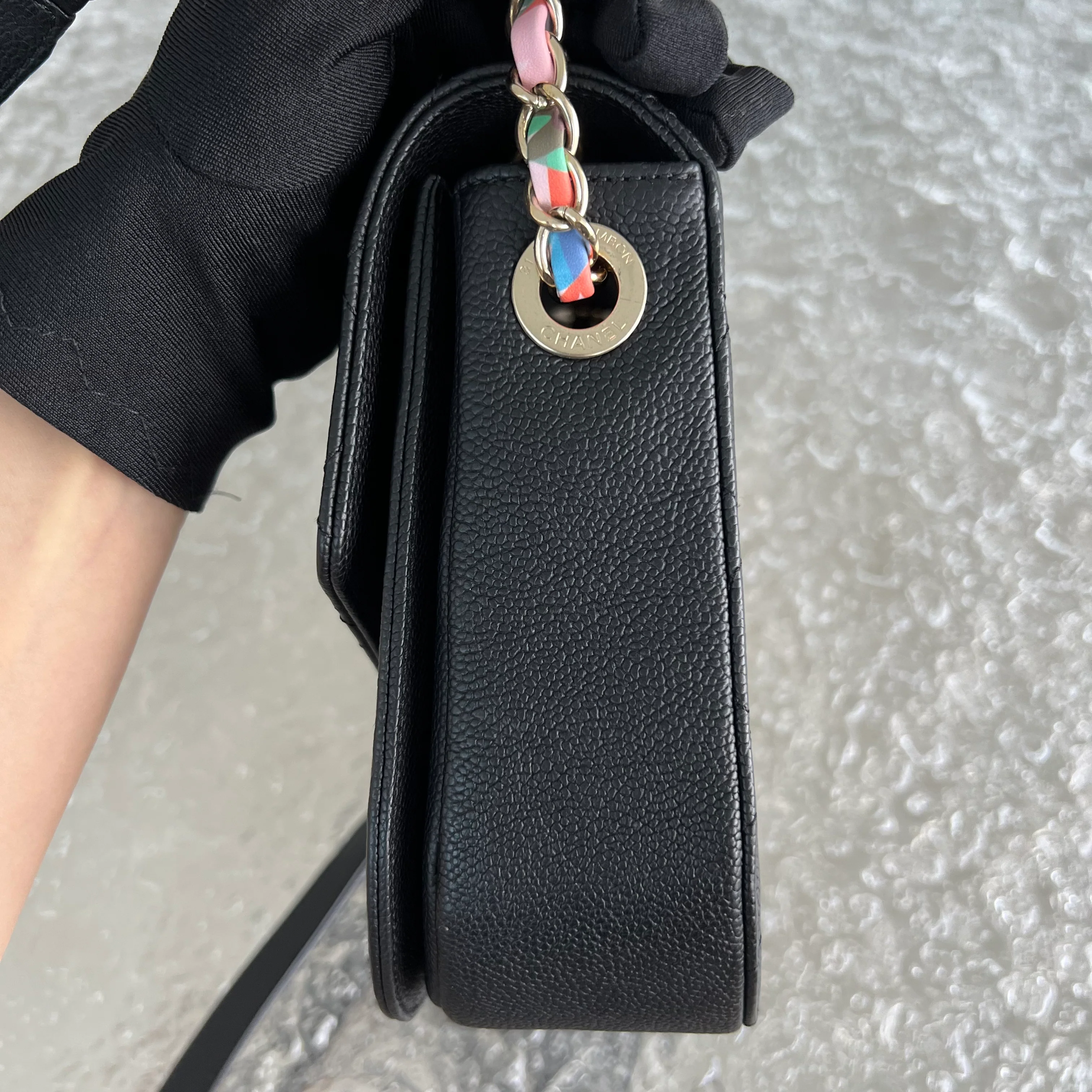 Chanel Caviar Coco Curve Cuba Thread Around Grained Calfskin Black Golden Hardware Series 23 - Best Luxury Designers