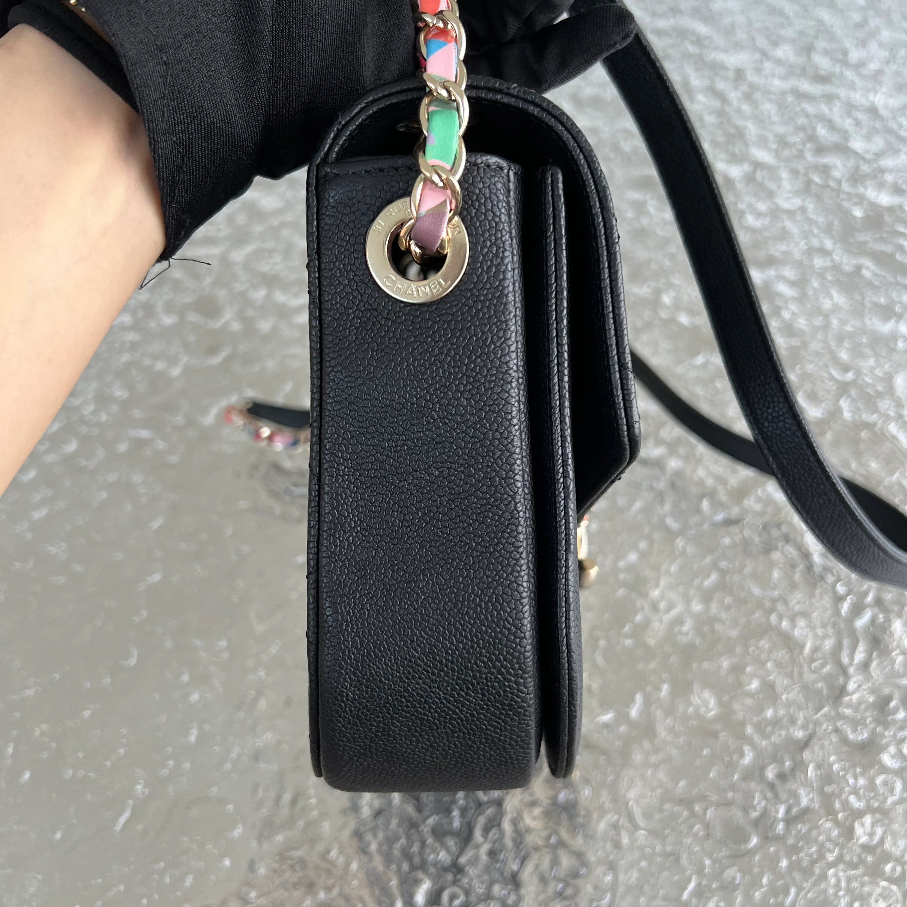 Chanel Caviar Coco Curve Cuba Thread Around Grained Calfskin Black Golden Hardware Series 23 - Best Luxury Designers