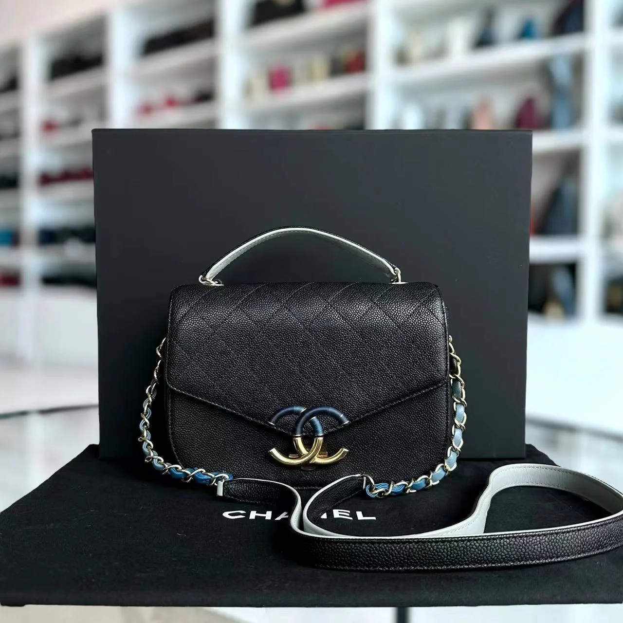 Chanel Caviar Cuba Coco Quilted Calfskin Cross Body Black GHW No 25 - Best Luxury Designers