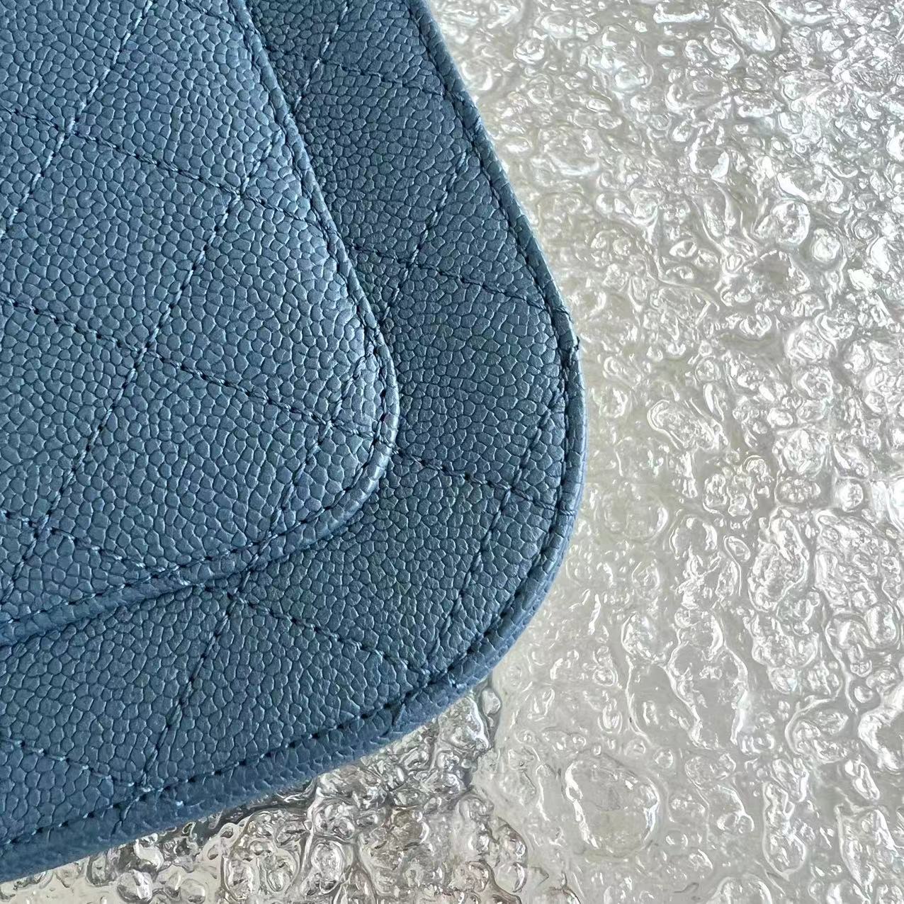 Chanel Caviar Cuba Medium Coco Curve Quilted Grained Calfskin Blue Cross Body Golden Hardware Series 23 - Best Luxury Designers