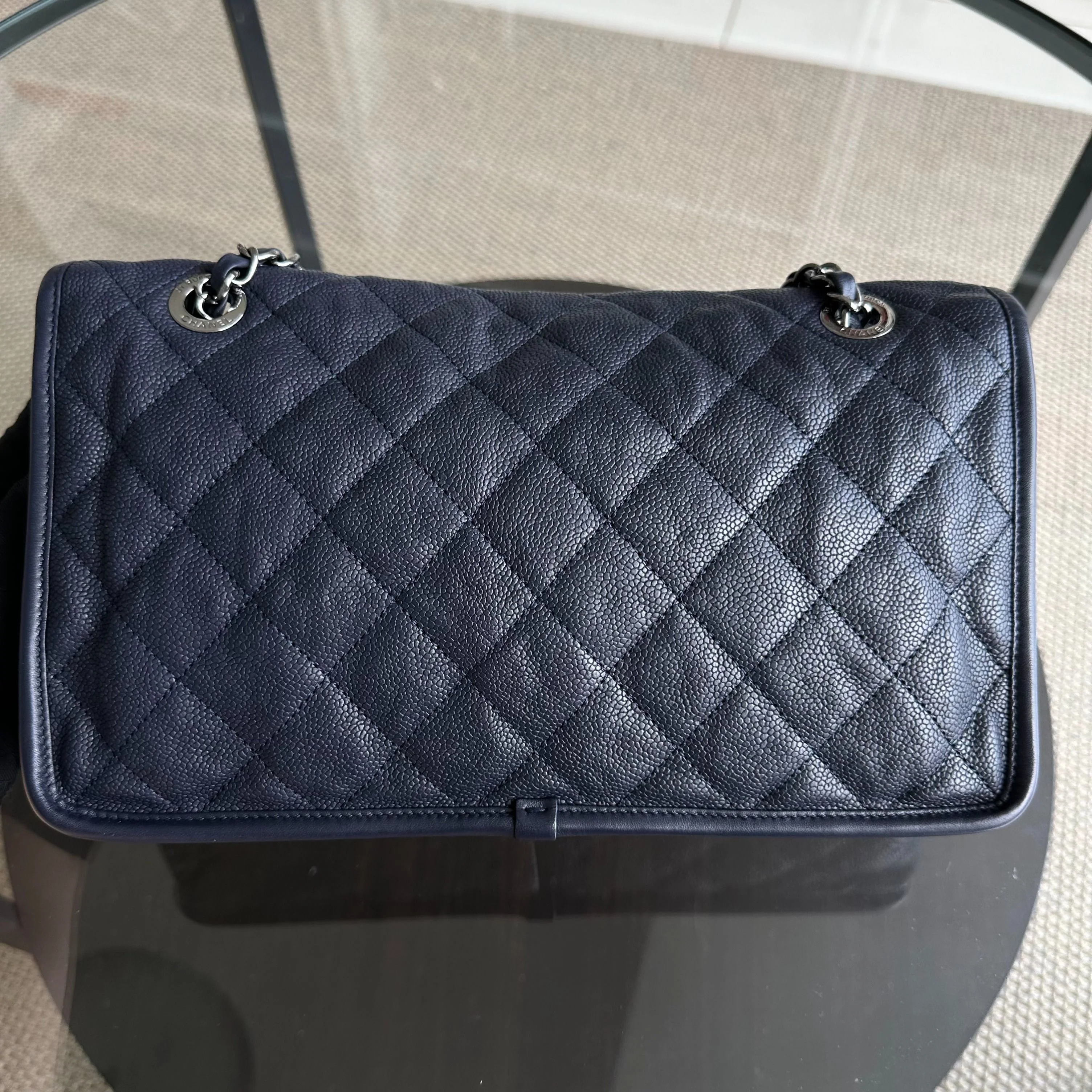 Chanel Caviar French Riviera Seasonal Flap Quilted Calfskin Dark Blue SHW No 19 - Best Luxury Designers