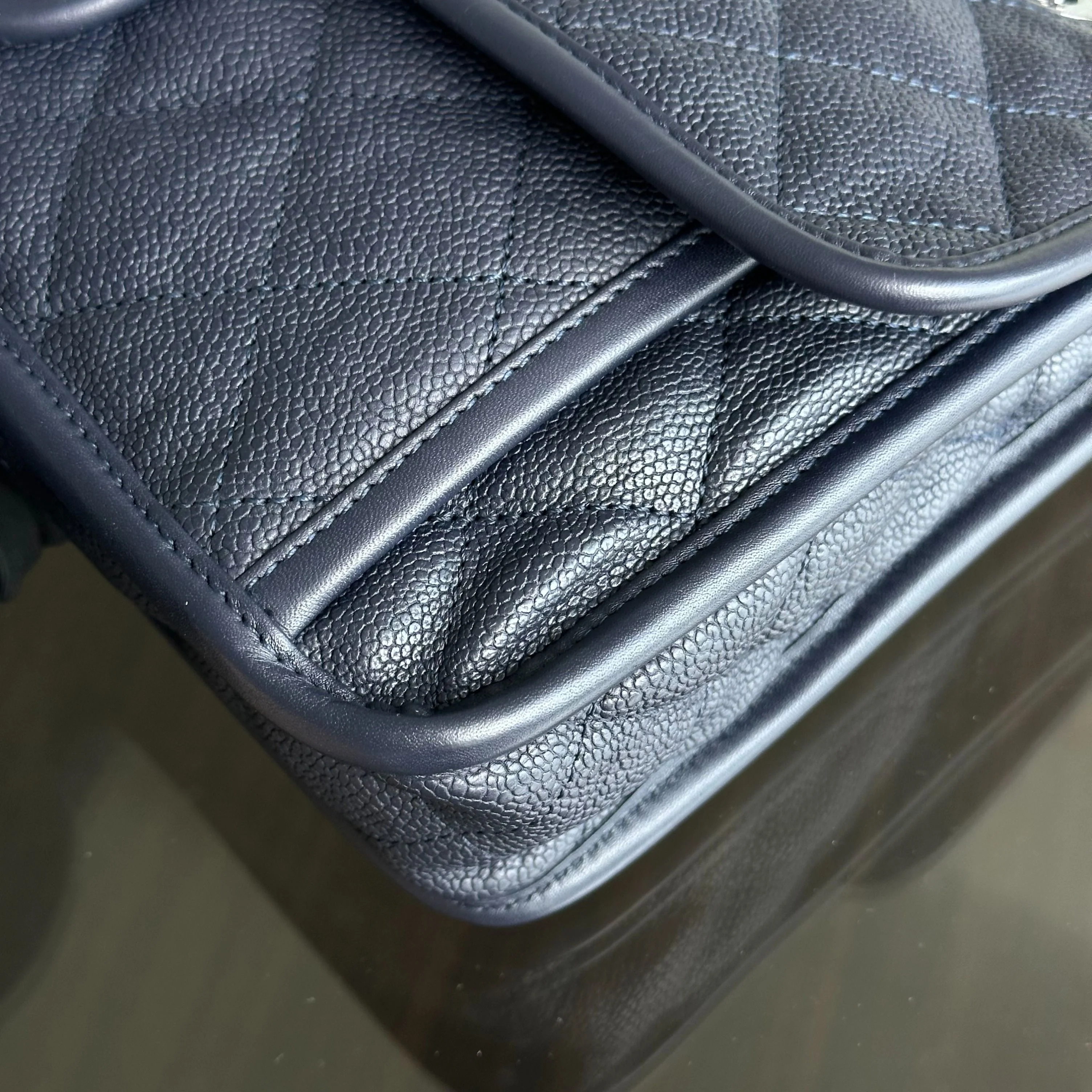 Chanel Caviar French Riviera Seasonal Flap Quilted Calfskin Dark Blue SHW No 19 - Best Luxury Designers