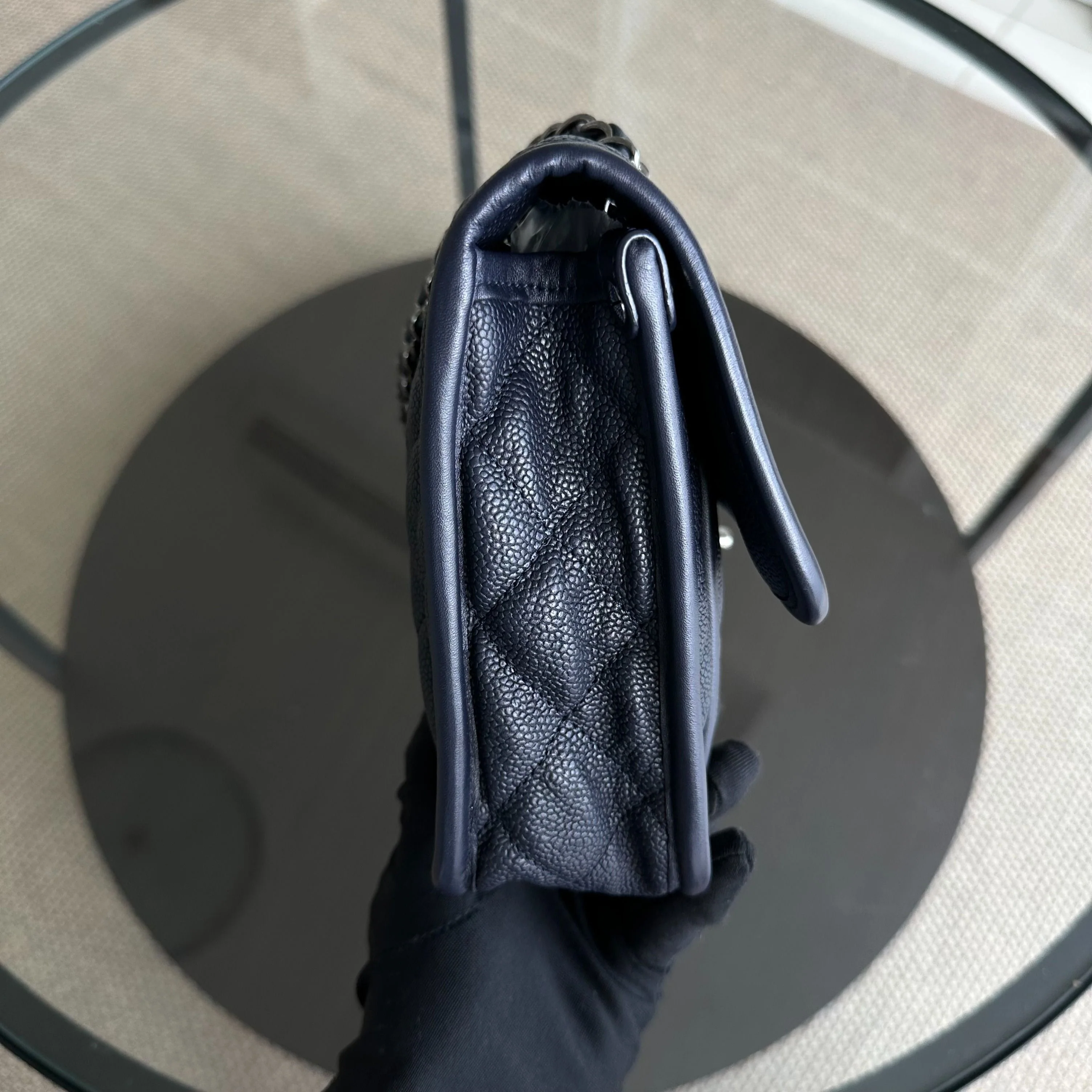 Chanel Caviar French Riviera Seasonal Flap Quilted Calfskin Dark Blue SHW No 19 - Best Luxury Designers