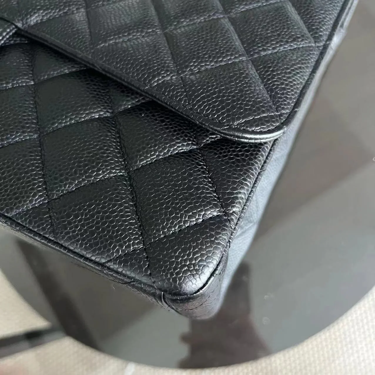 Chanel Caviar Maxi Classic Flap Single Flap Quilted Grained Calfskin Black Golden Hardware Series 13 - Best Luxury Designers