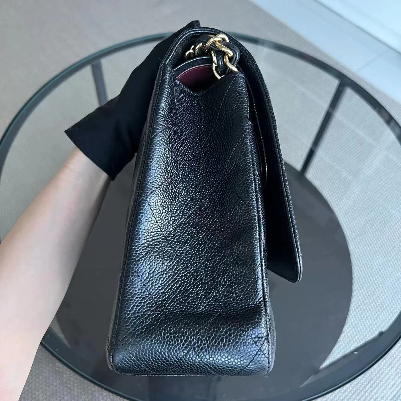 Chanel Caviar Maxi Double Flap Classic Flap 33CM Quilted Grained Calfskin Black Golden Hardware Series 14 - Best Luxury Designers