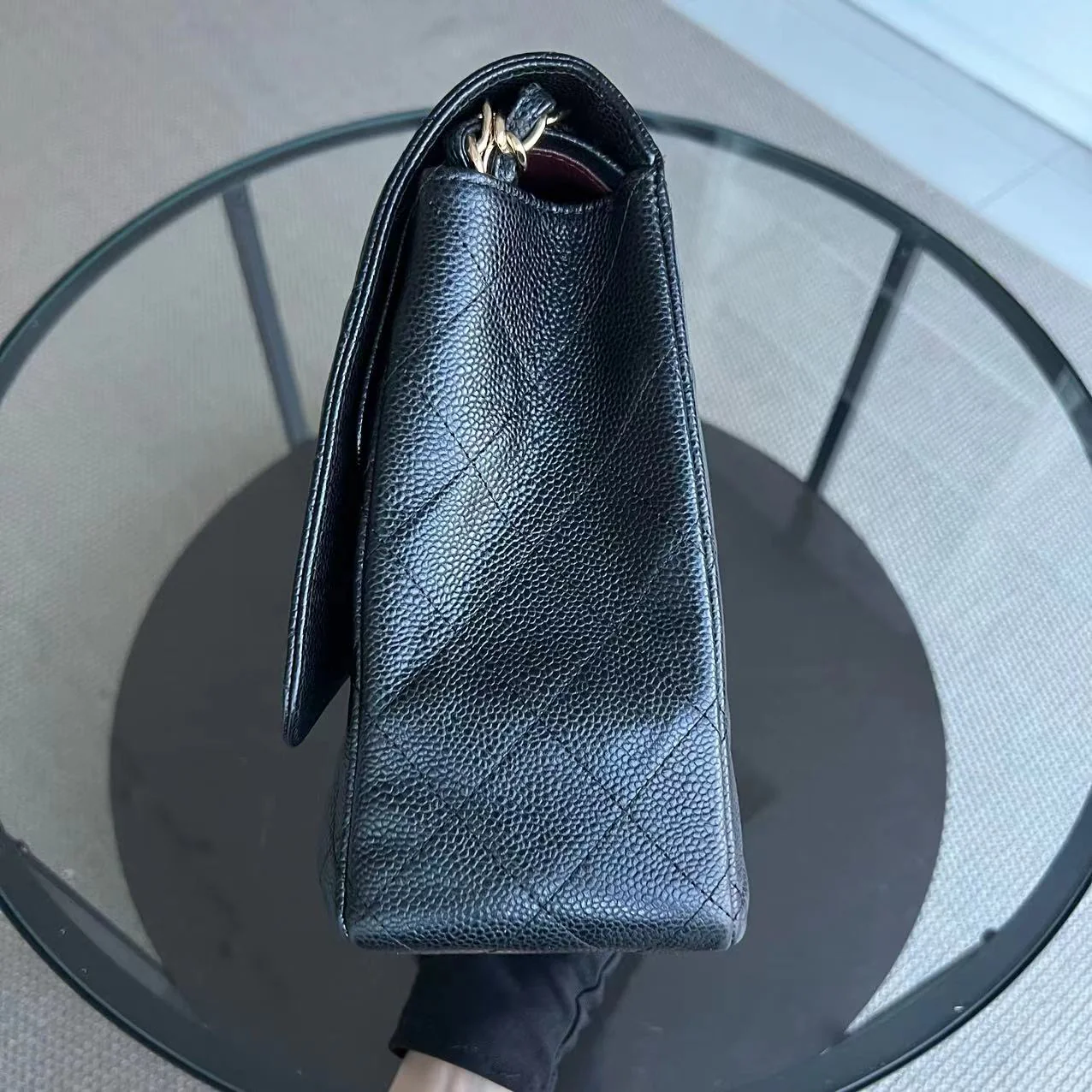 Chanel Caviar Maxi Double Flap Classic Flap 33CM Quilted Grained Calfskin Black Golden Hardware Series 14 - Best Luxury Designers