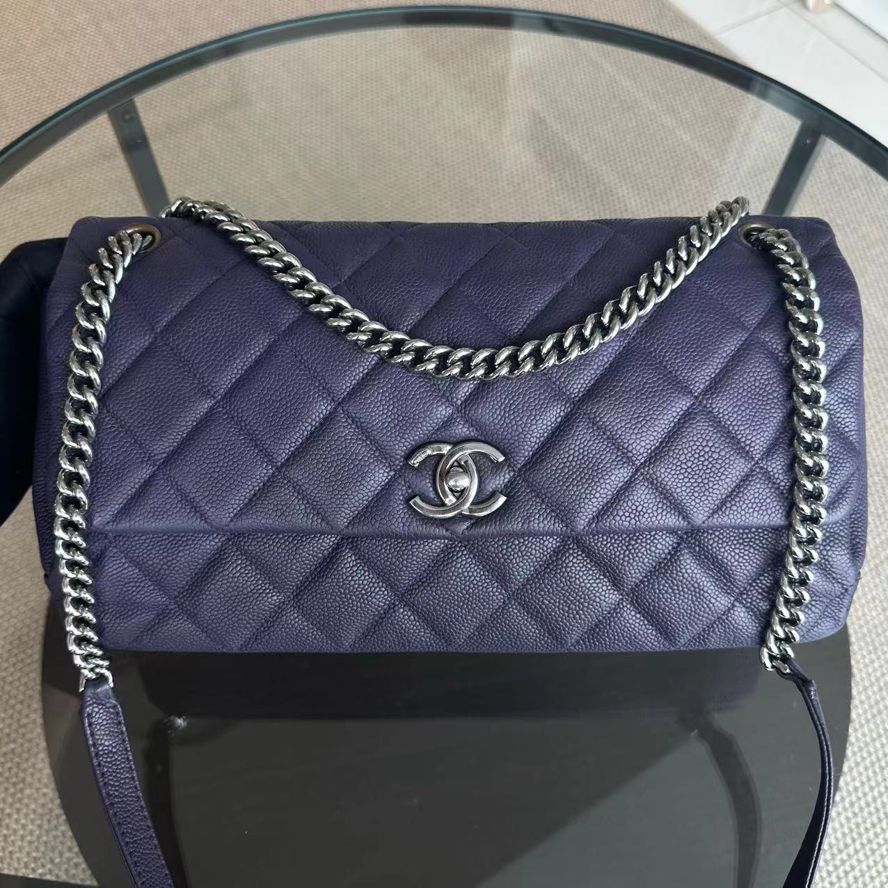 Chanel Caviar Quilted Jumbo Matelasse Seasonal Flap Quilted Calfskin SHW No 16 - Best Luxury Designers