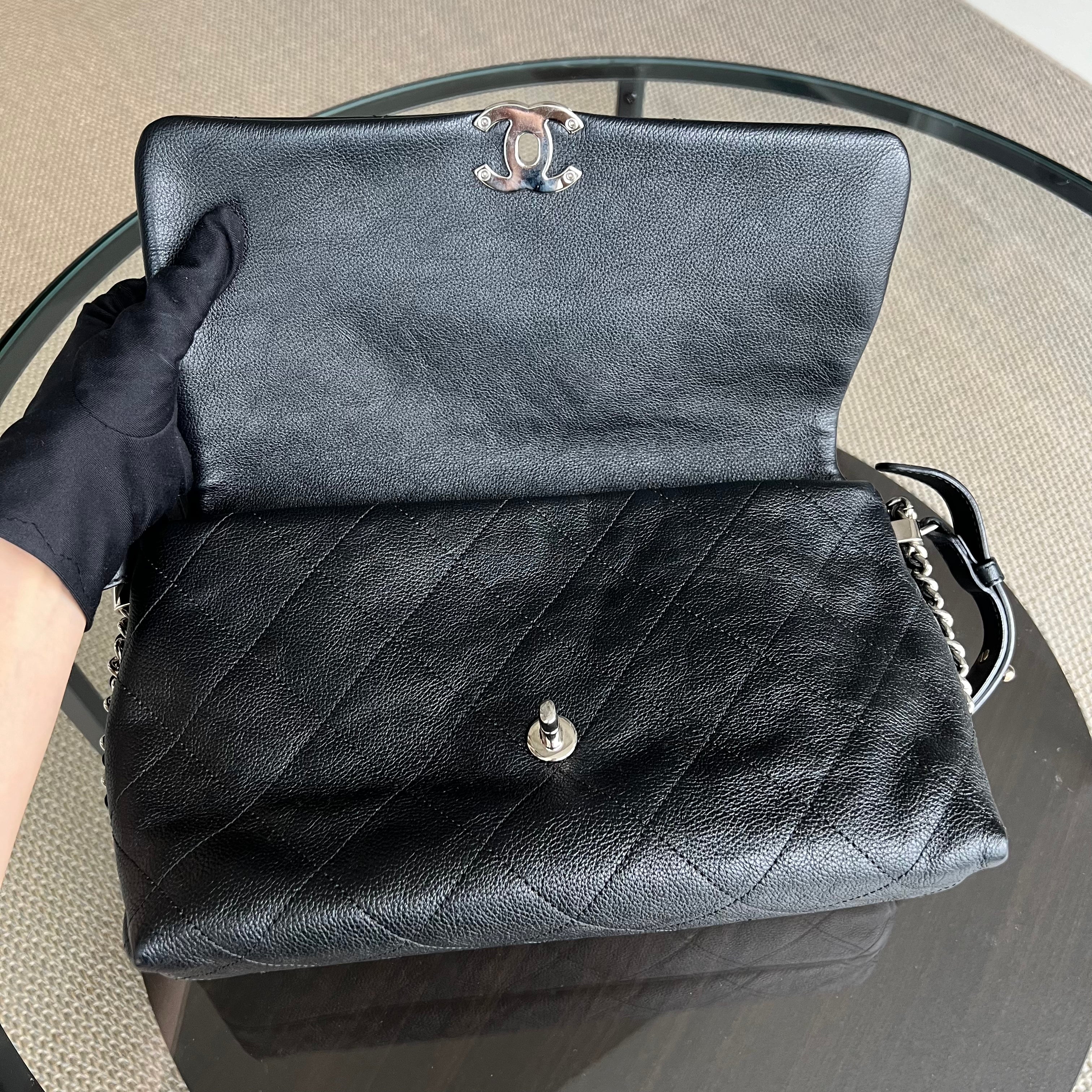 Chanel Caviar Seasonal Flap Braided With Style Quilted Grained Calfskin Black Silver Hardware Series 25 - Best Luxury Designers