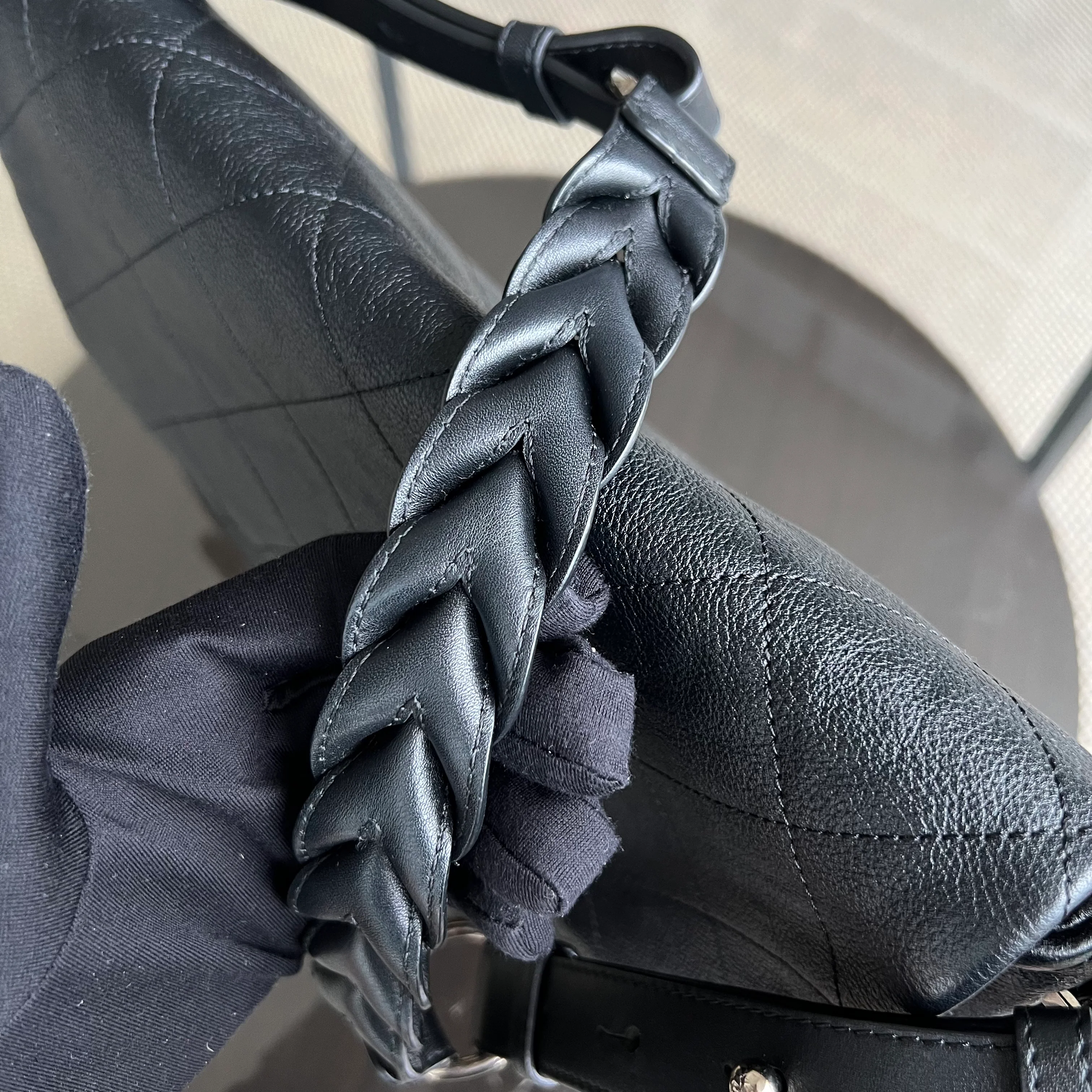 Chanel Caviar Seasonal Flap Braided With Style Quilted Grained Calfskin Black Silver Hardware Series 25 - Best Luxury Designers