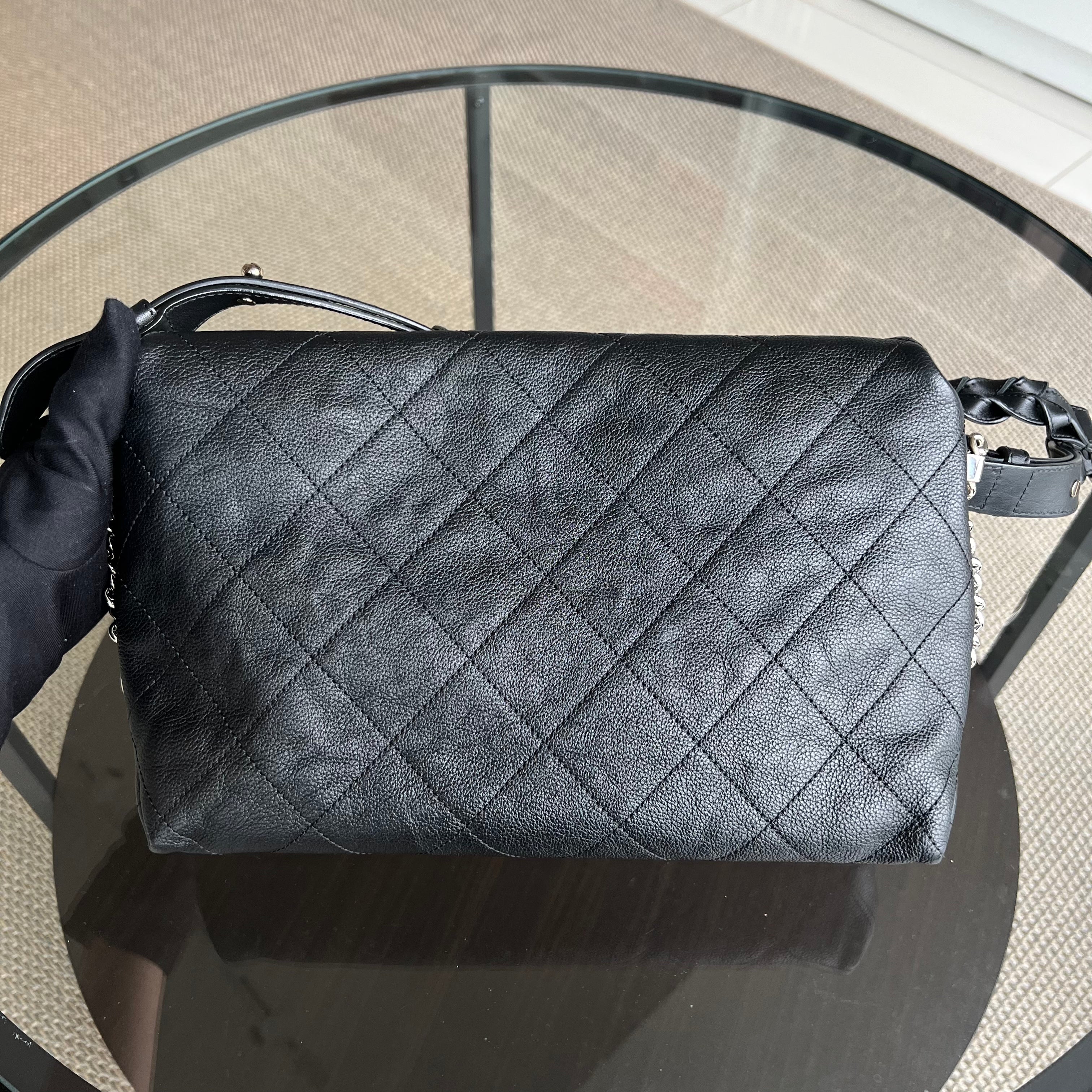 Chanel Caviar Seasonal Flap Braided With Style Quilted Grained Calfskin Black Silver Hardware Series 25 - Best Luxury Designers