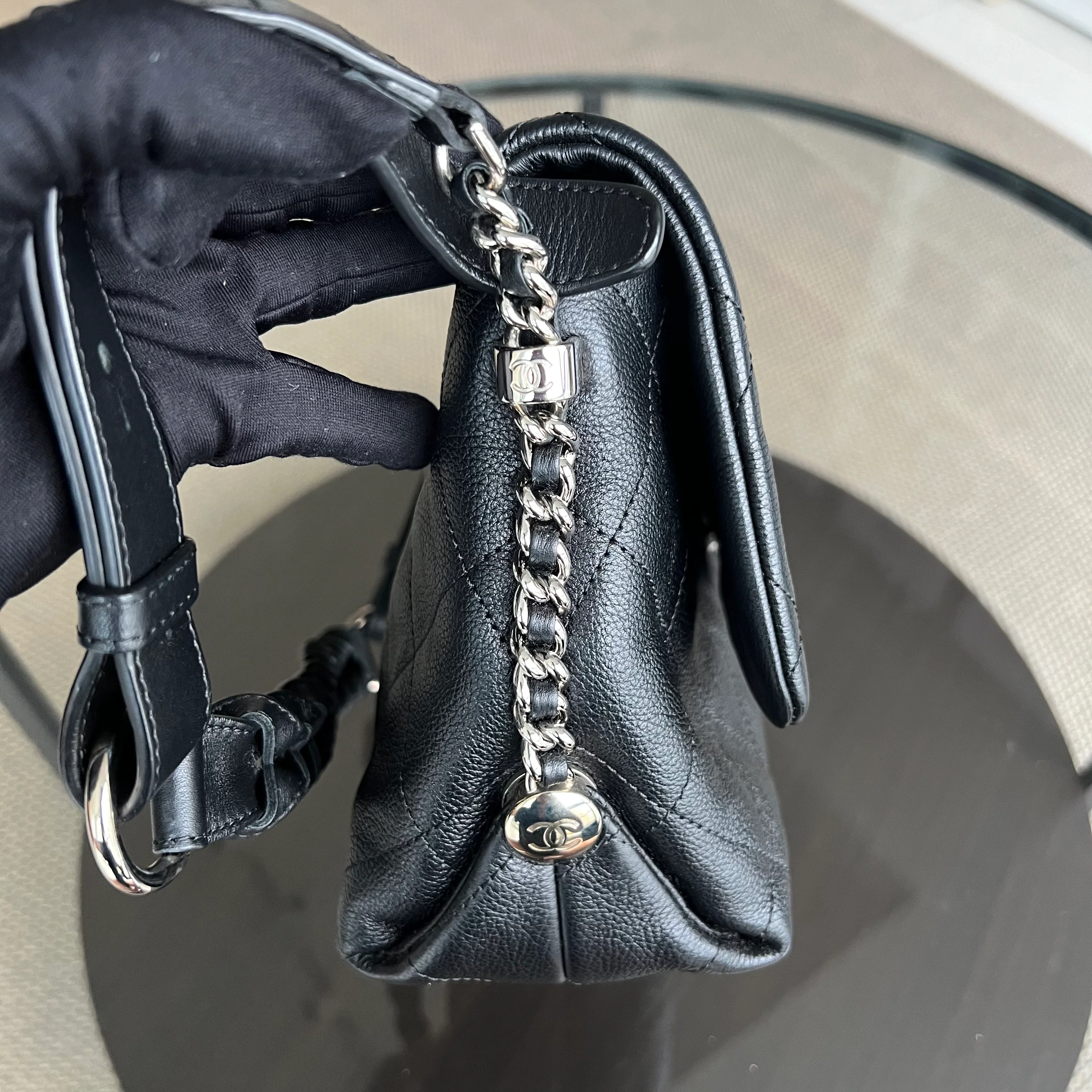 Chanel Caviar Seasonal Flap Braided With Style Quilted Grained Calfskin Black Silver Hardware Series 25 - Best Luxury Designers