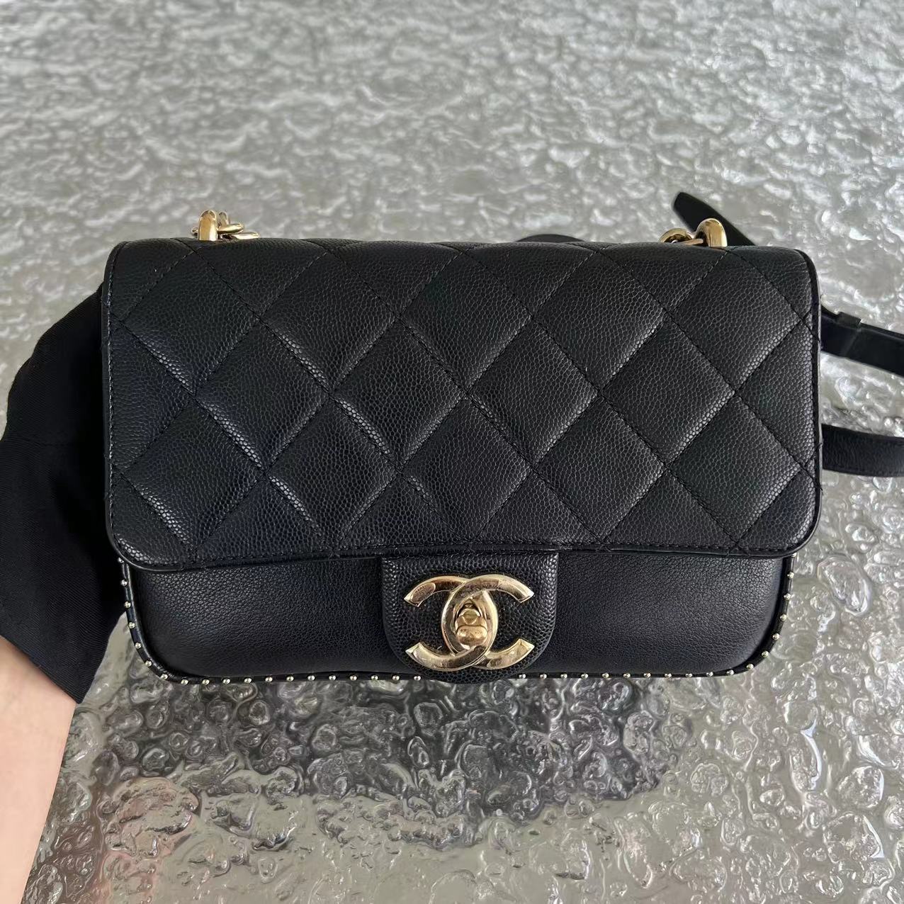 Chanel Caviar Seasonal Flap Quilted Calfskin Black Golden Hardware Series 24 - Best Luxury Designers