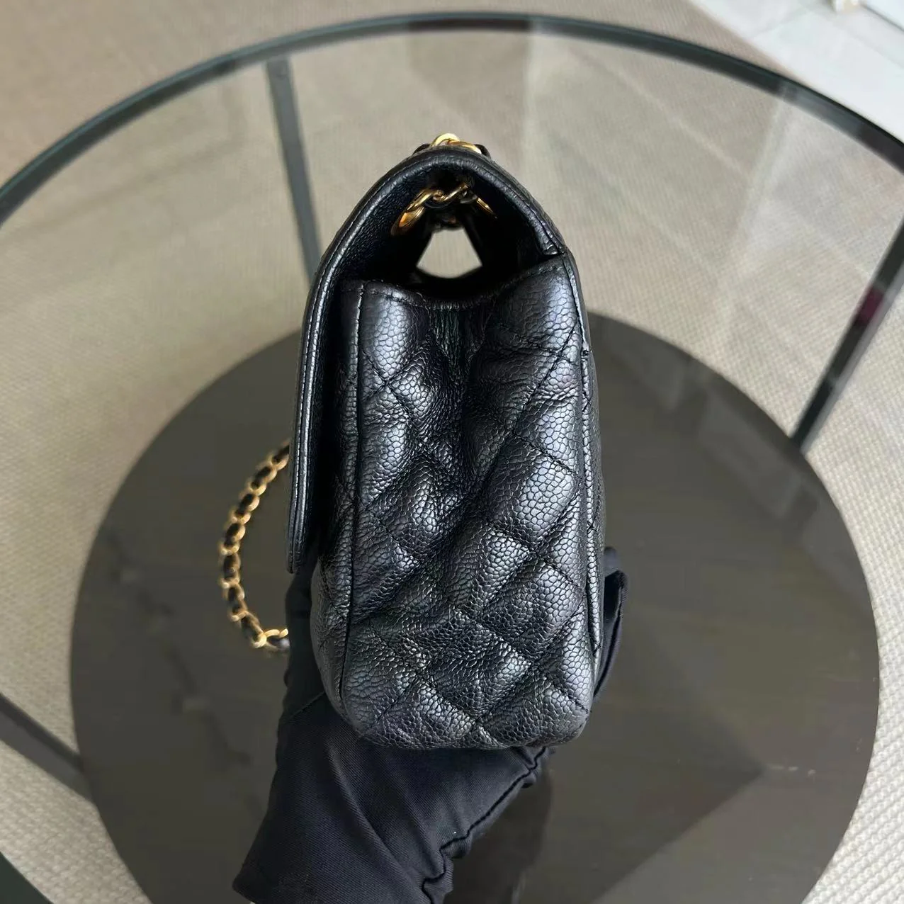 Chanel Caviar Seasonal Flap Two Tone Quilted Grained Calfskin Golden Hardware Series 21 - Best Luxury Designers