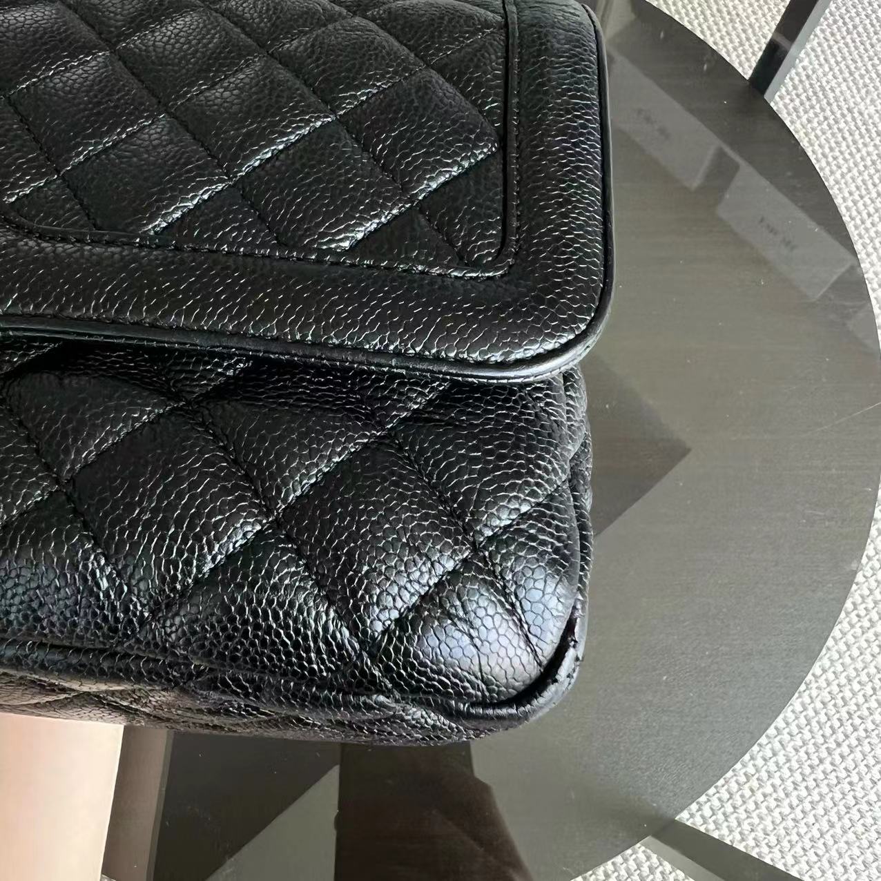 Chanel Caviar Seasonal Flap Two Tone Quilted Grained Calfskin Golden Hardware Series 21 - Best Luxury Designers