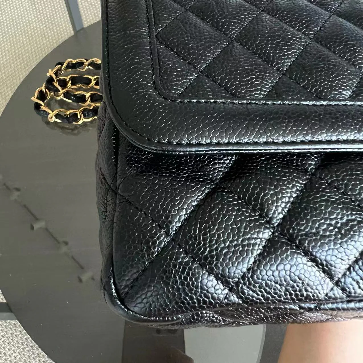 Chanel Caviar Seasonal Flap Two Tone Quilted Grained Calfskin Golden Hardware Series 21 - Best Luxury Designers