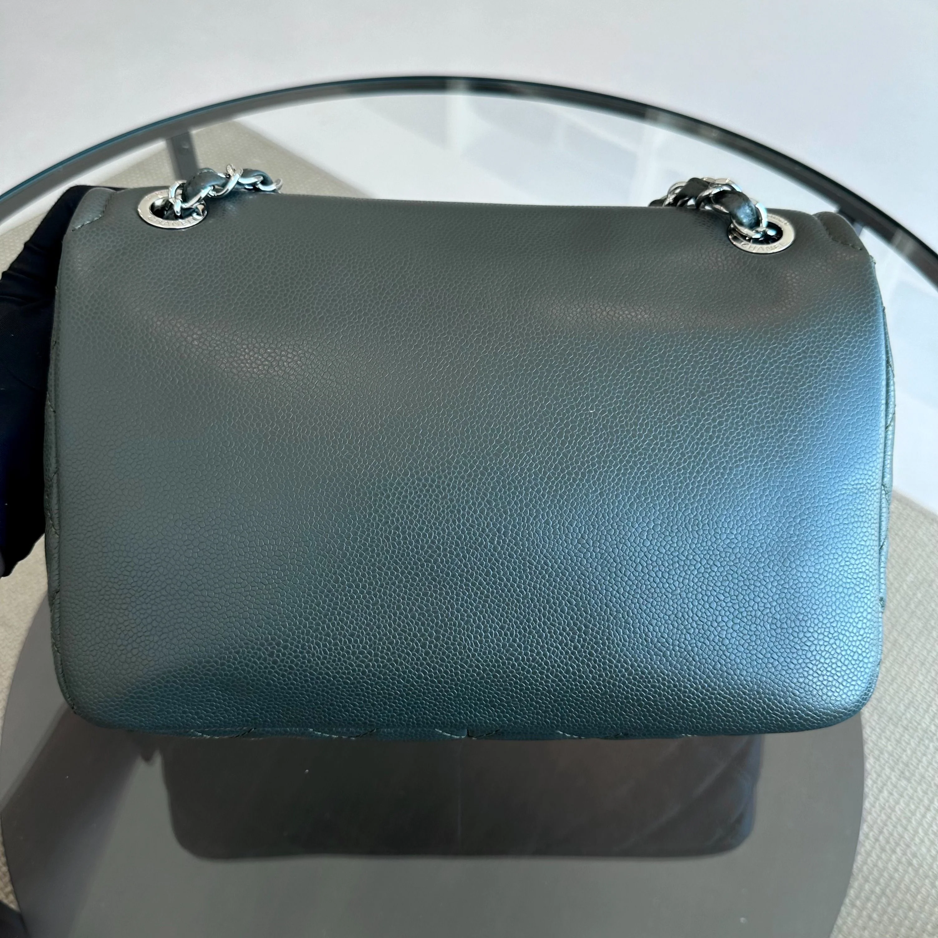 Chanel Caviar Seasonal Jumbo Timeless Double CC Flap Calfskin Green No 15 - Best Luxury Designers