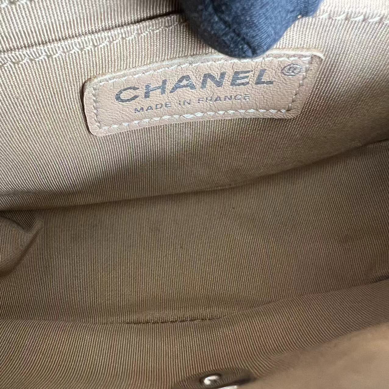 Chanel Caviar V Stitch Chevron Mini Square Seasonal Flap Calfskin Light Brown SHW No 24 - Best Luxury Designers