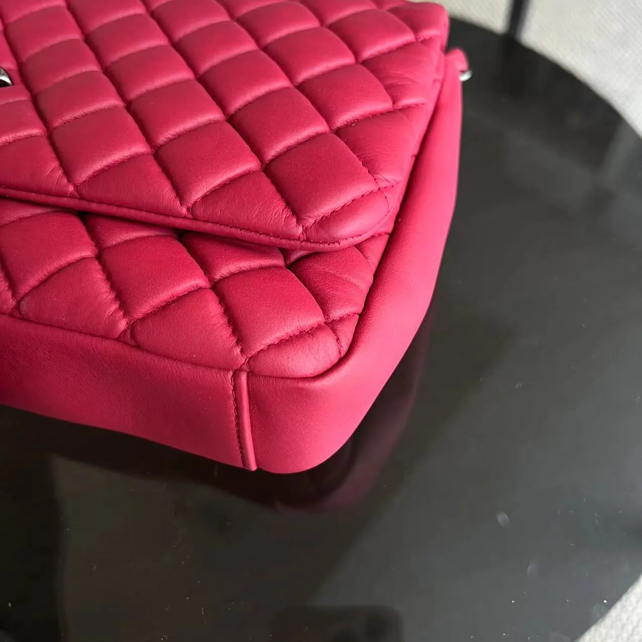 Chanel CC Puffer Bubble Seasonal Classic Flap Calfskin Red Silver Hardware Series 17 - Best Luxury Designers