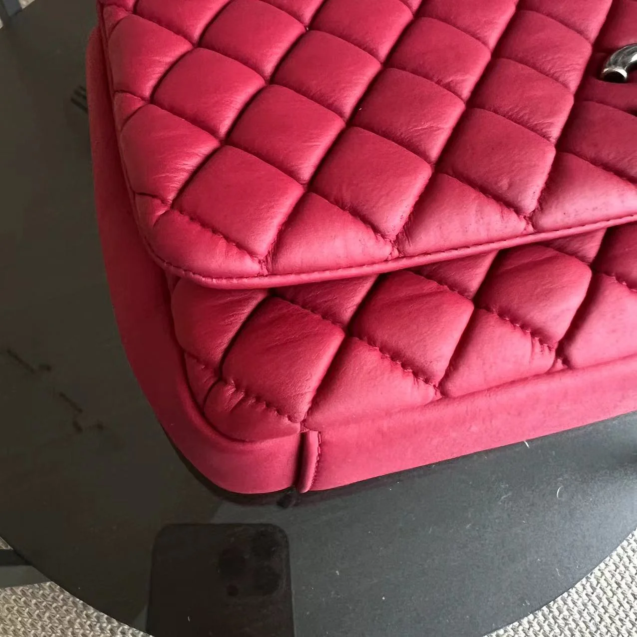 Chanel CC Puffer Bubble Seasonal Classic Flap Calfskin Red Silver Hardware Series 17 - Best Luxury Designers