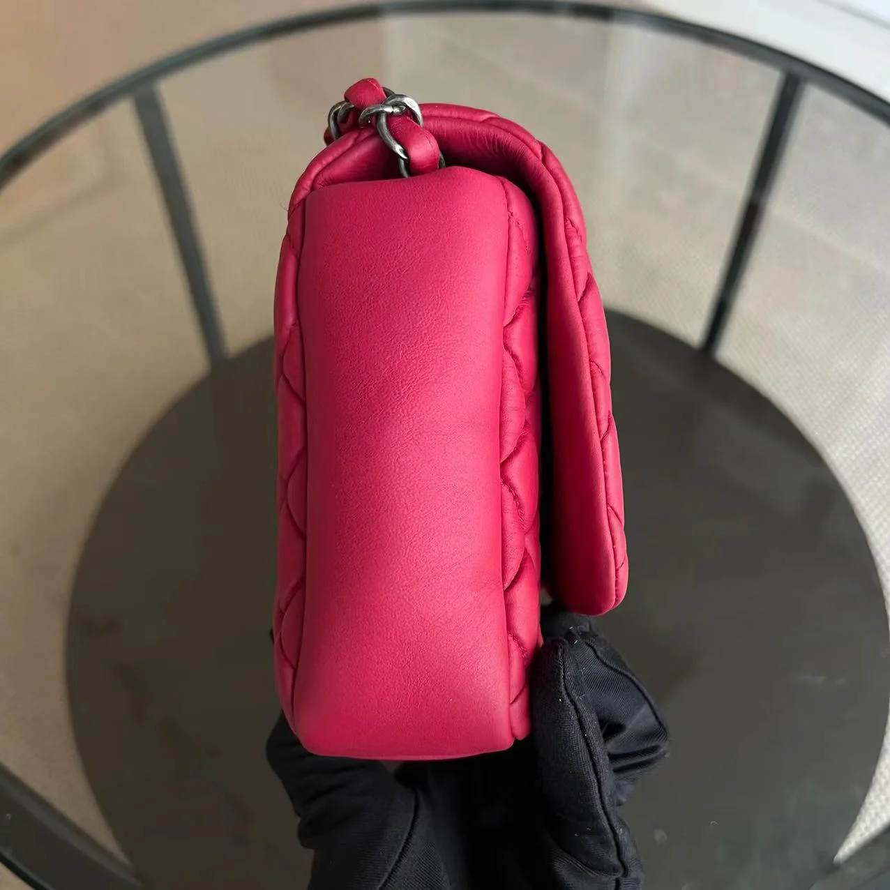 Chanel CC Puffer Bubble Seasonal Classic Flap Calfskin Red Silver Hardware Series 17 - Best Luxury Designers