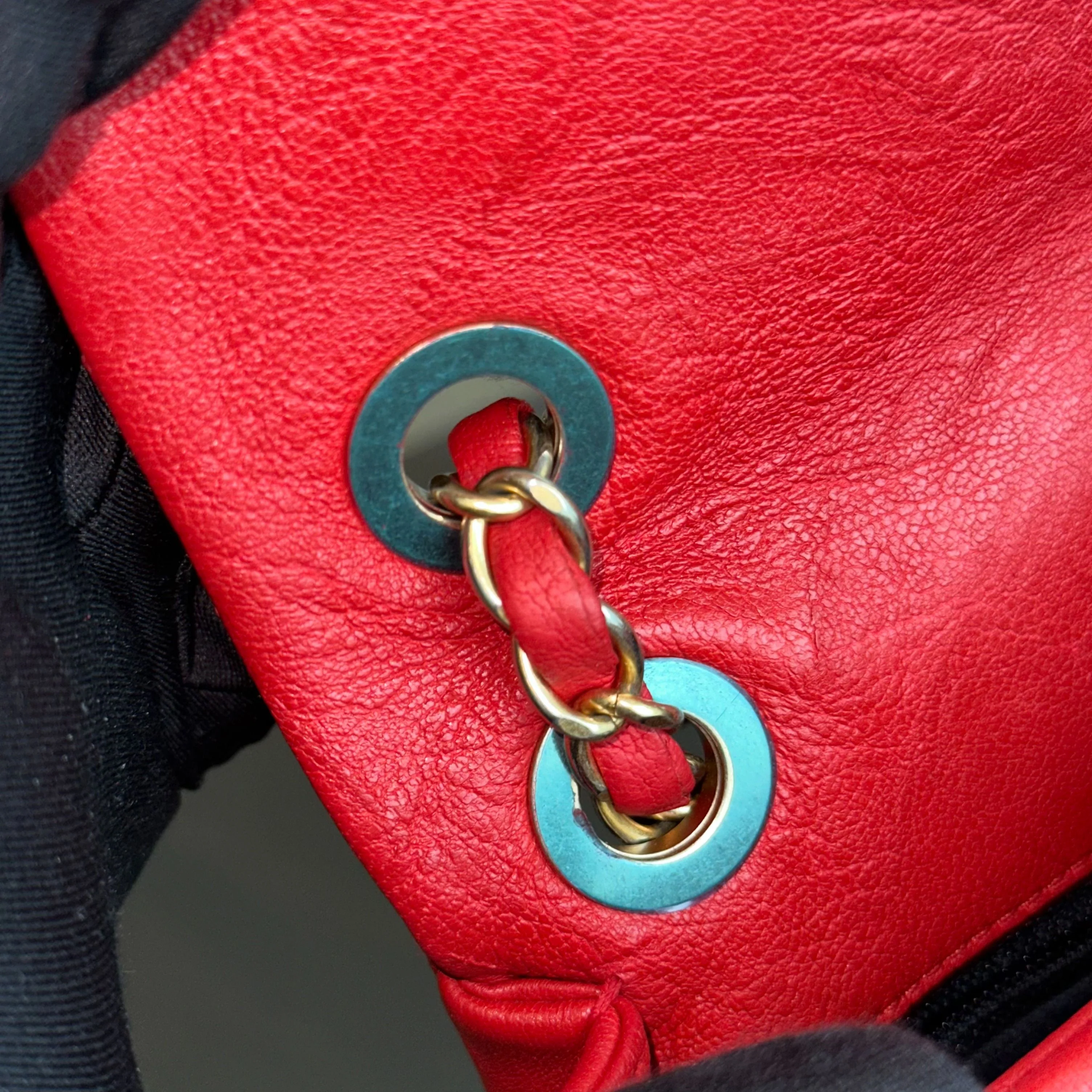 Chanel Chevron Herringbone Medallion Seasonal Flap Red Calfskin AGHW No 21 - Best Luxury Designers