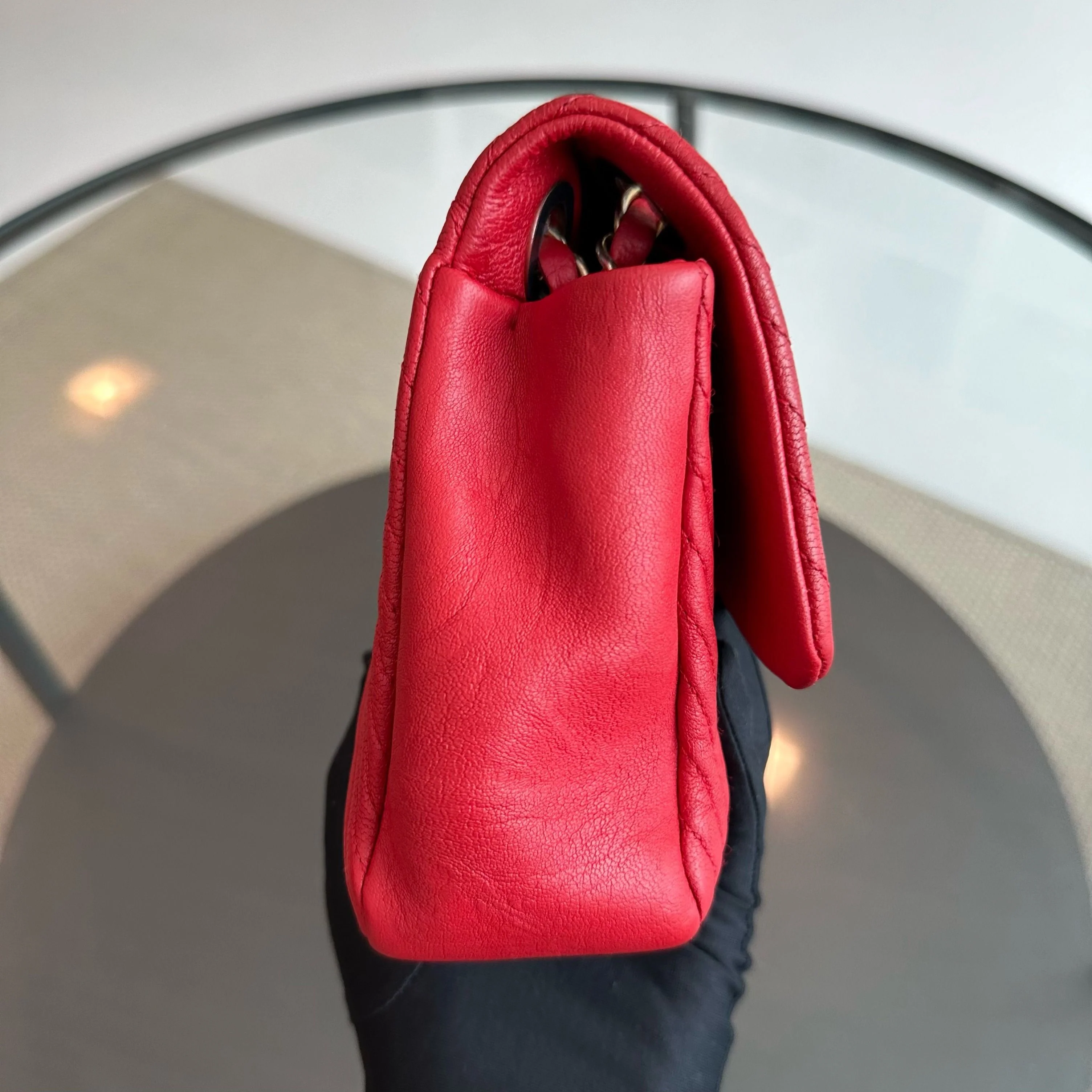 Chanel Chevron Herringbone Medallion Seasonal Flap Red Calfskin AGHW No 21 - Best Luxury Designers