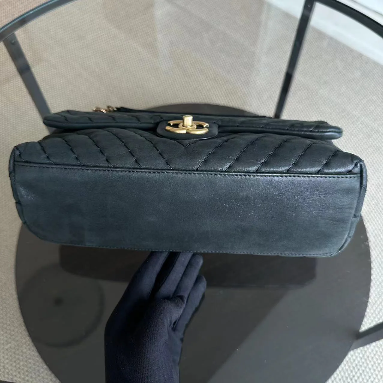 Chanel Chevron V-Stich Seasonal Classic Flap Black GHW NO 14 - Best Luxury Designers