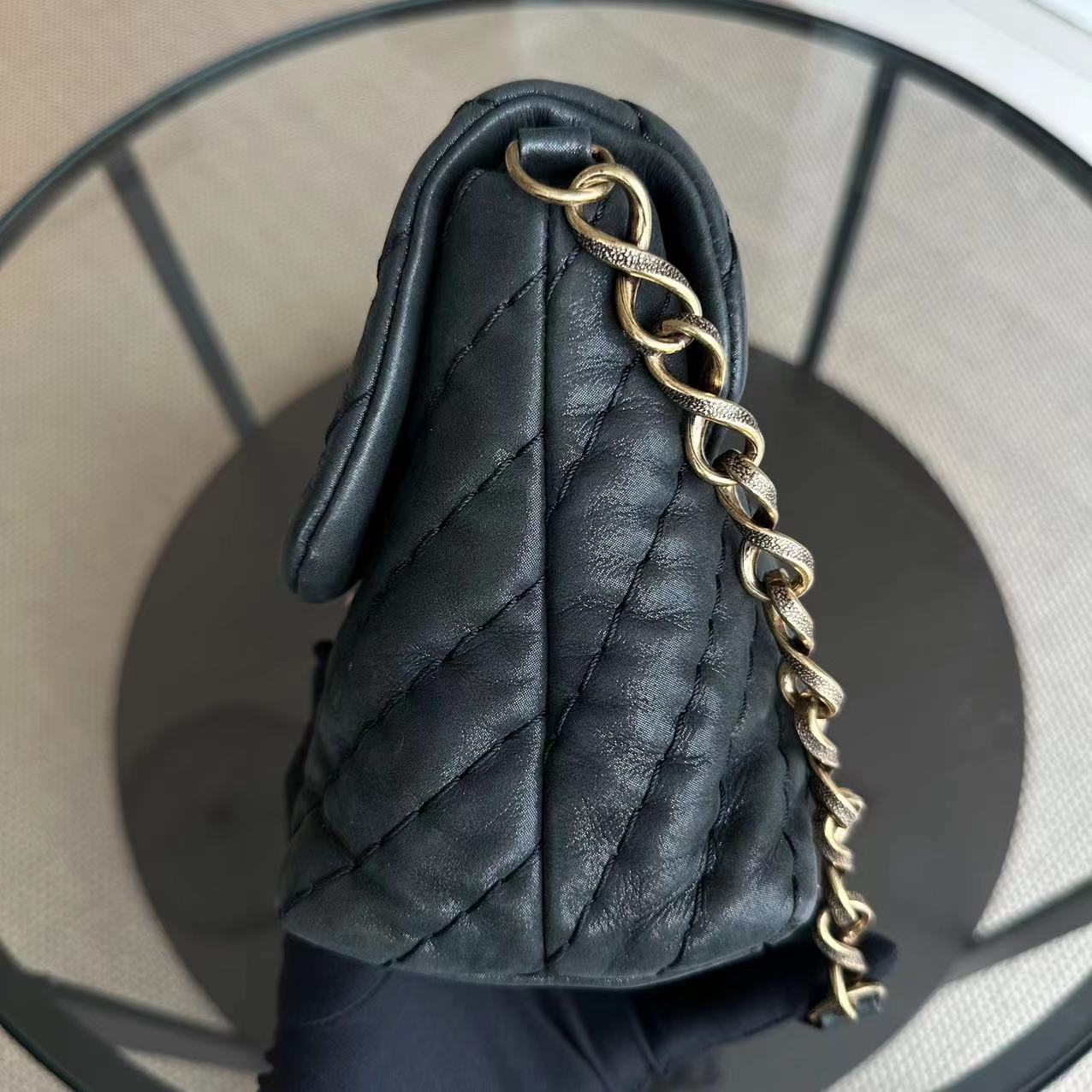 Chanel Chevron V-Stich Seasonal Classic Flap Black GHW NO 14 - Best Luxury Designers