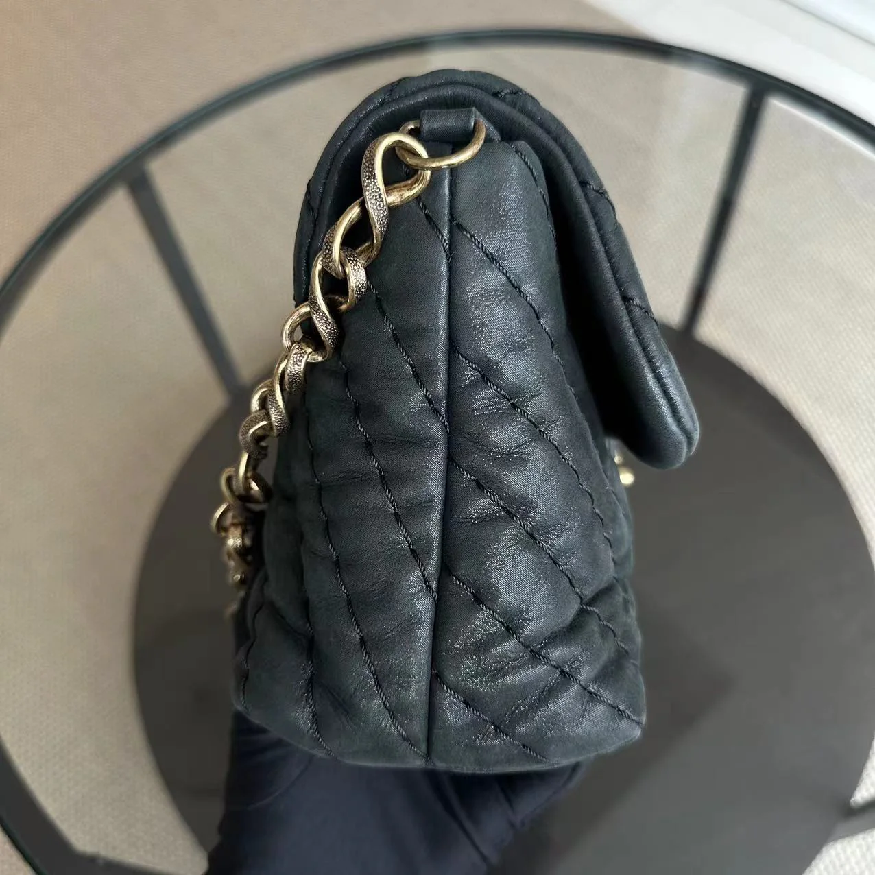 Chanel Chevron V-Stich Seasonal Classic Flap Black GHW NO 14 - Best Luxury Designers