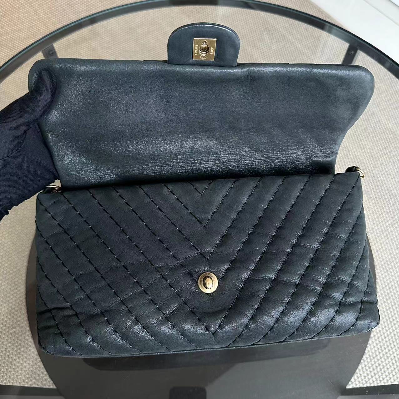 Chanel Chevron V-Stich Seasonal Classic Flap Black GHW NO 14 - Best Luxury Designers