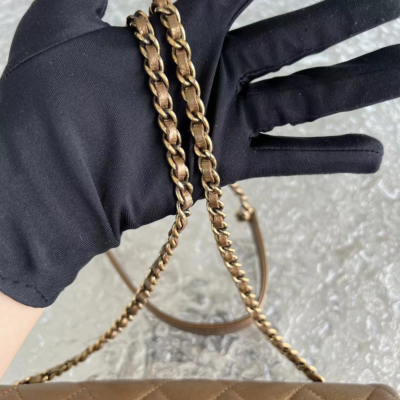 Chanel Classic Flap Seasonal Flap Medium 25CM Quilted Calfskin Bronze Golden Hardware Series 21 - Best Luxury Designers