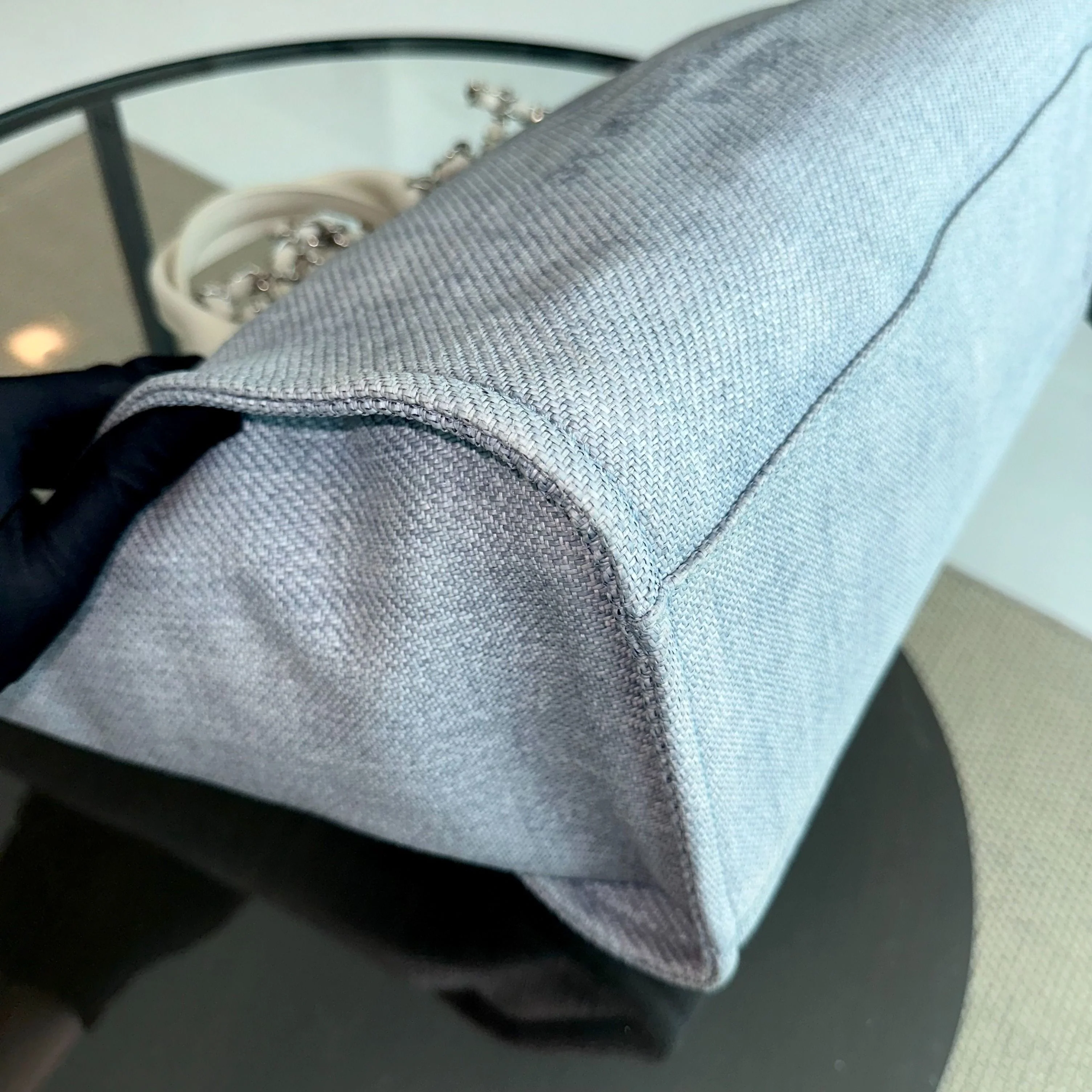 Chanel Deauville Large Light Blue Canvas SHW No 18 - Best Luxury Designers