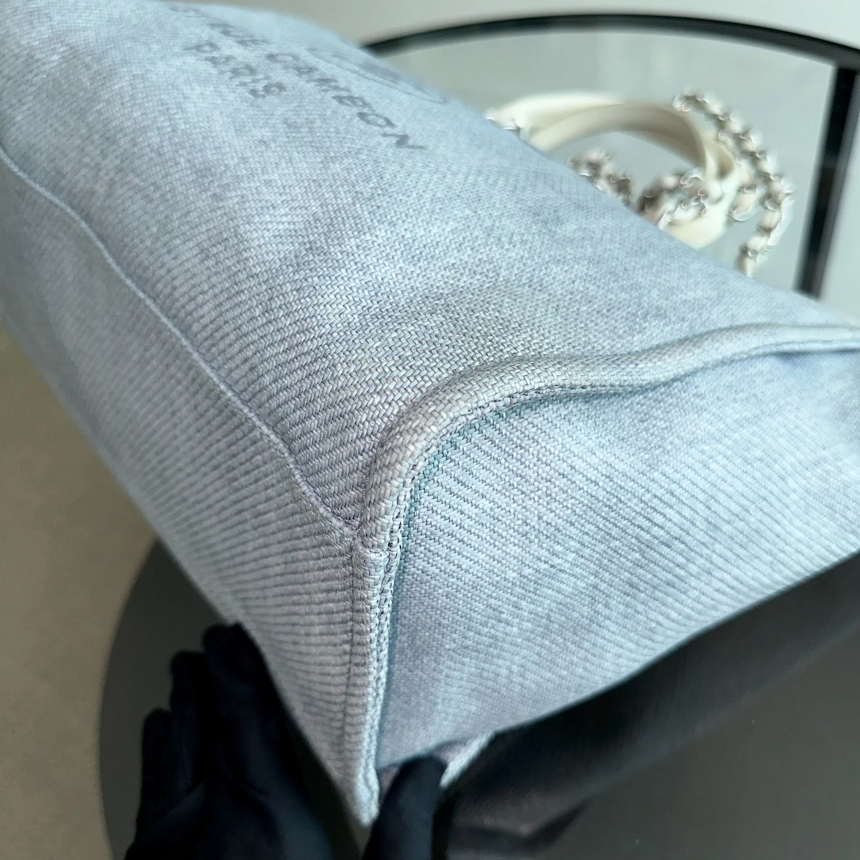 Chanel Deauville Large Light Blue Canvas SHW No 18 - Best Luxury Designers