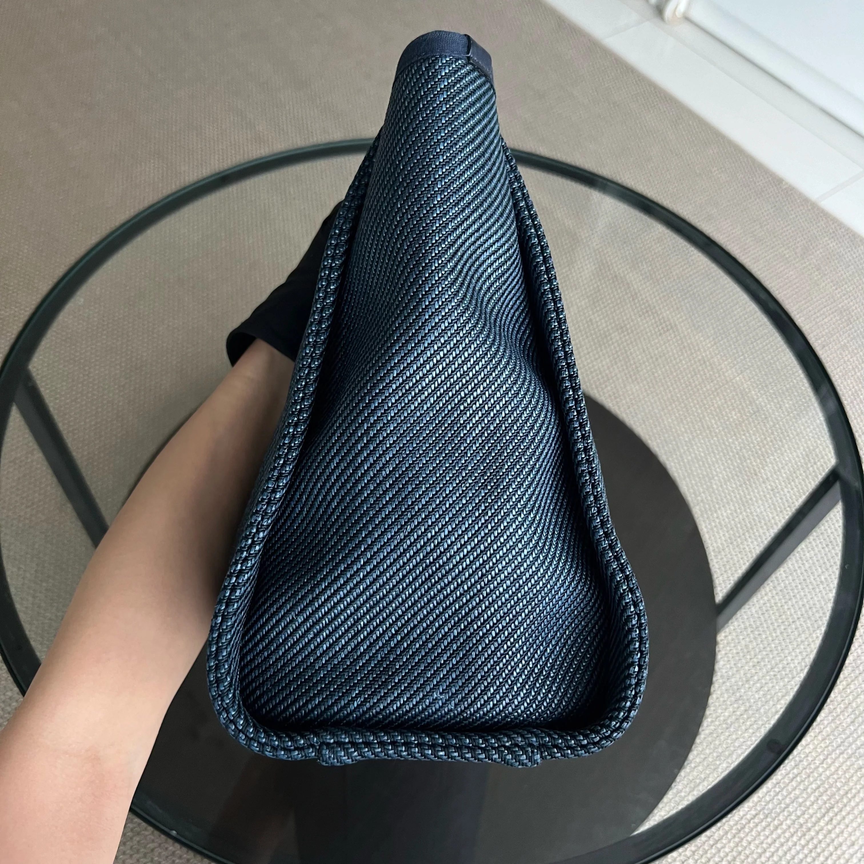 Chanel Deauville Small Tote Blue Canvas Silver Hardware Series 30 - Best Luxury Designers